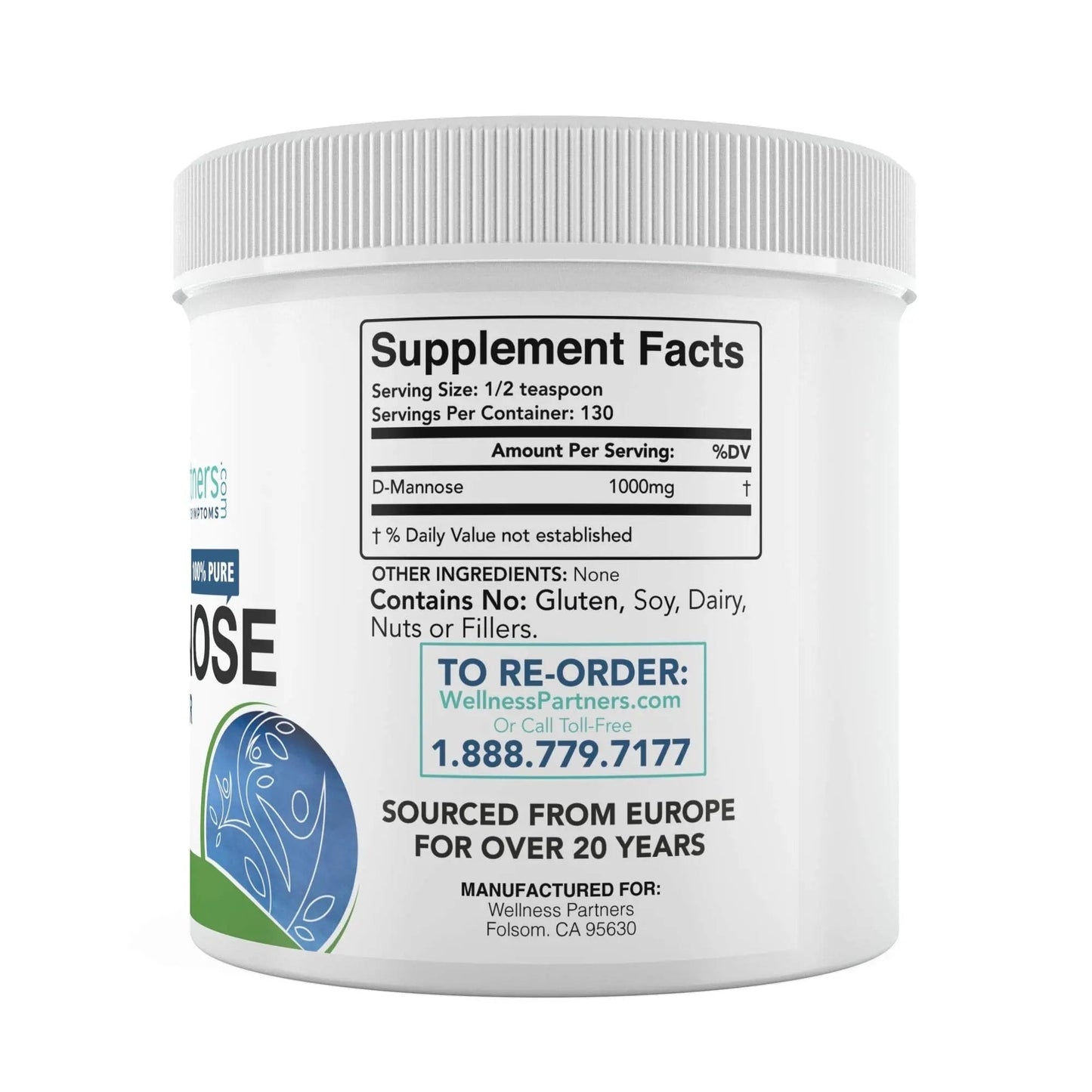 Now New UTI-Slip D Mannose Non GMO Organic Source Powder 130g jar. WellnessPartnersBuy Supplements Australia
