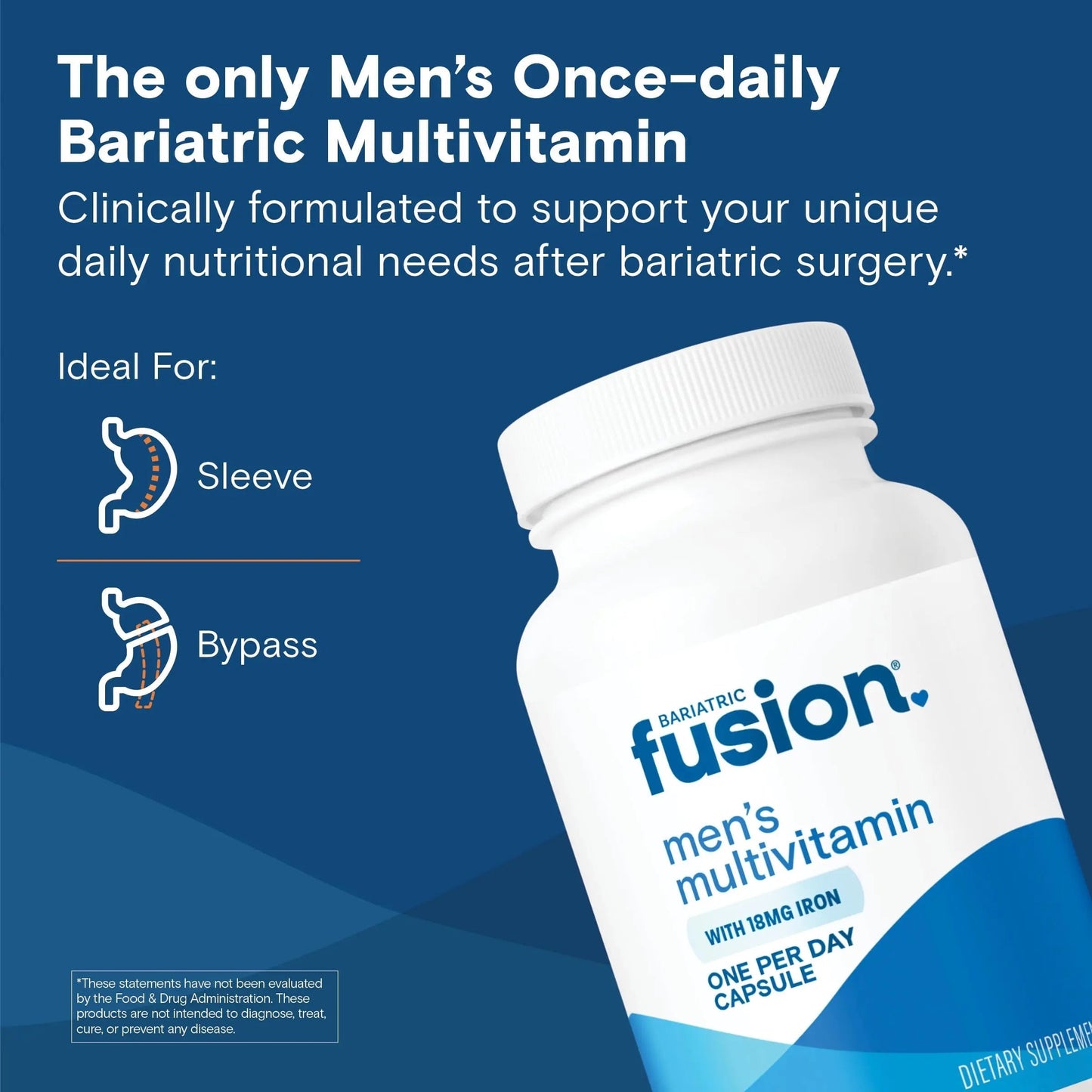 Bariatric Fusion One Per Day Bariatric Multivitamin with Iron for Men | with Prostate and Heart Support Vitamins* | Bariatric Fusion
