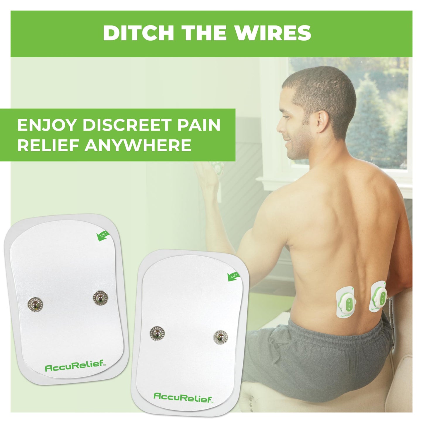 AccuRelief Wireless TENS Electrotherapy Pain Relief System Supply Kit (Packaging May Vary), Works with AccuRelief Wireless Remote Control TENS Device (ACRL-9000), 2 Pair (Pack of 1) AccuReliefBuy Supplements Australia
