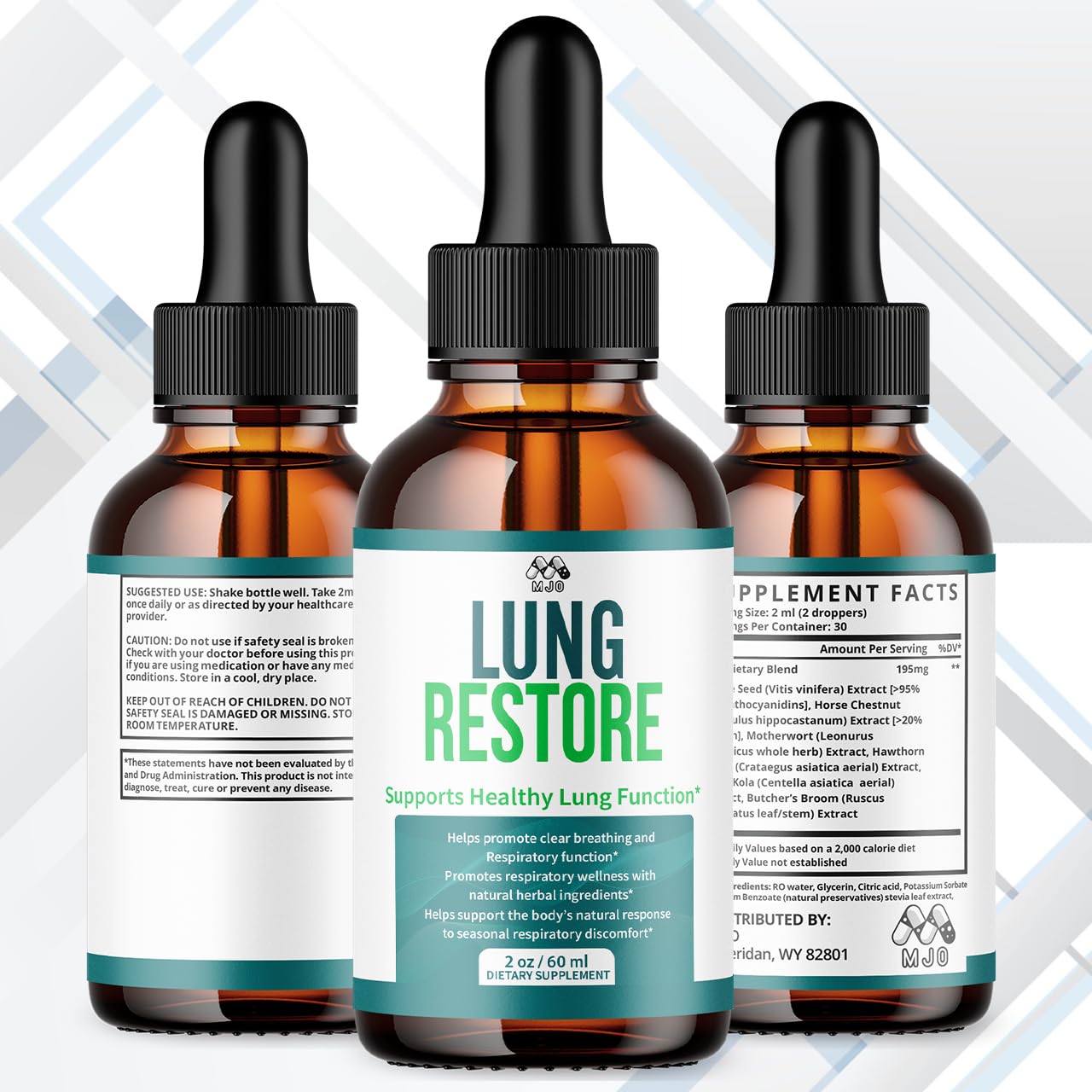 Lung Restore Drops, Official LungRestore Liquid Supplement Drops with All Natural Ingredients, Lung Restore Advanced Lungs Wellness Support Formula with Premium Vitamins for Women & Men (30 Servings) MJOBuy Supplements Australia
