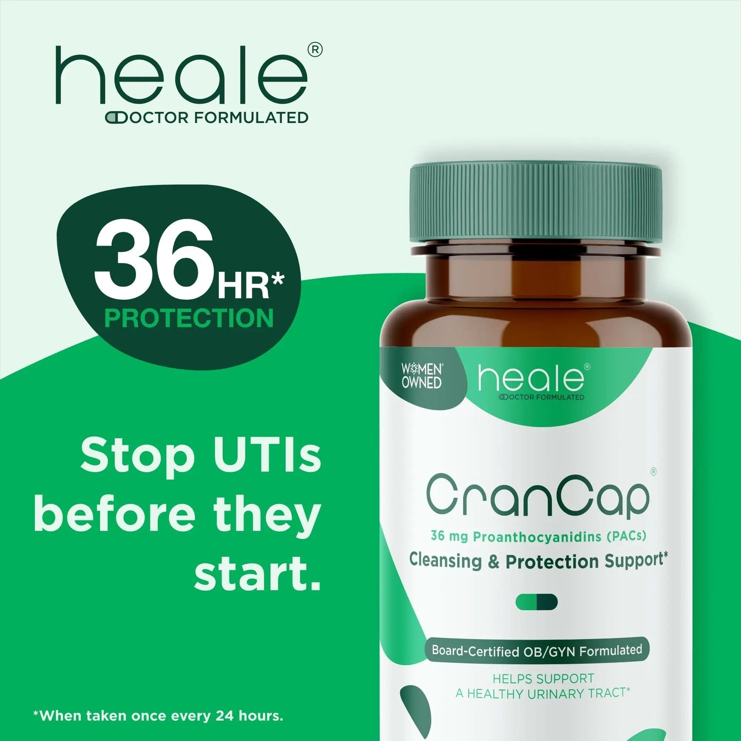 CranCap - Cranberry Pills - Urinary Tract Health Cranberry Supplement - 36mg of Potent PACs - Non GMO, Vegan, Gluten Free - by Heale - 30 Capsules CranCapBuy Supplements Australia