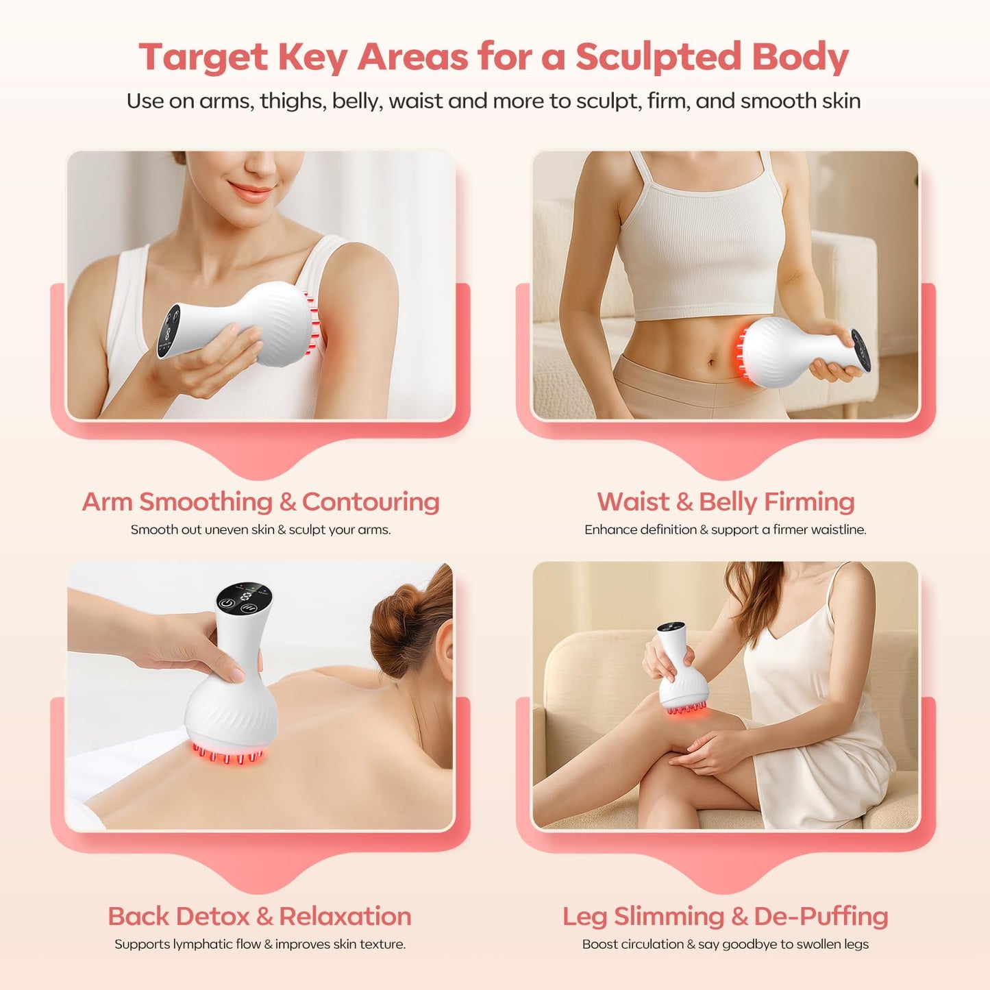HarrFlow Lymphatic Drainage Massager & Anti Cellulite Massage Tool, Lymphatic Massager,Helps Reduce Stretch Marks & Cellulite,for Belly, Arms & Legs,Body Sculpting Machine with Heat & Vibration HarrFlow buy supplements Au