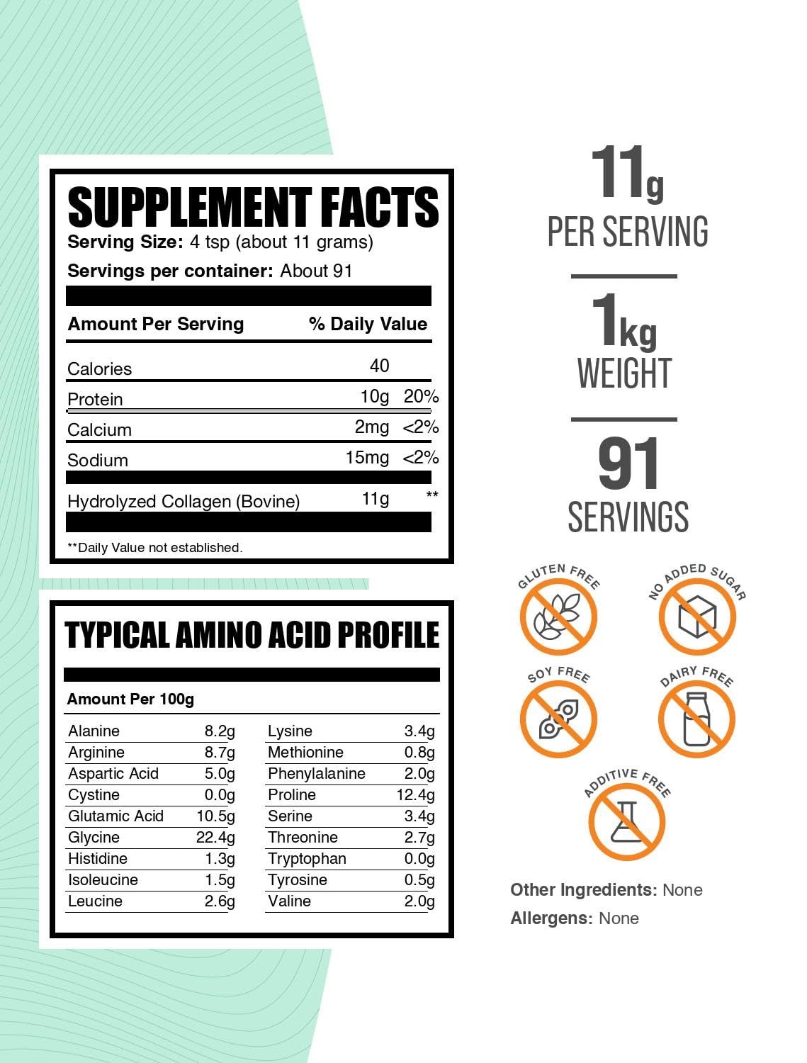 BulkSupplements.com Collagen Peptides Powder - Bovine Collagen Powder, Powdered Collagen Supplement - Hydrolyzed & Gluten Free, 11g per Serving, 1kg (2.2 lbs) (Pack of 1) BulkSupplementsBuy Supplements Australia