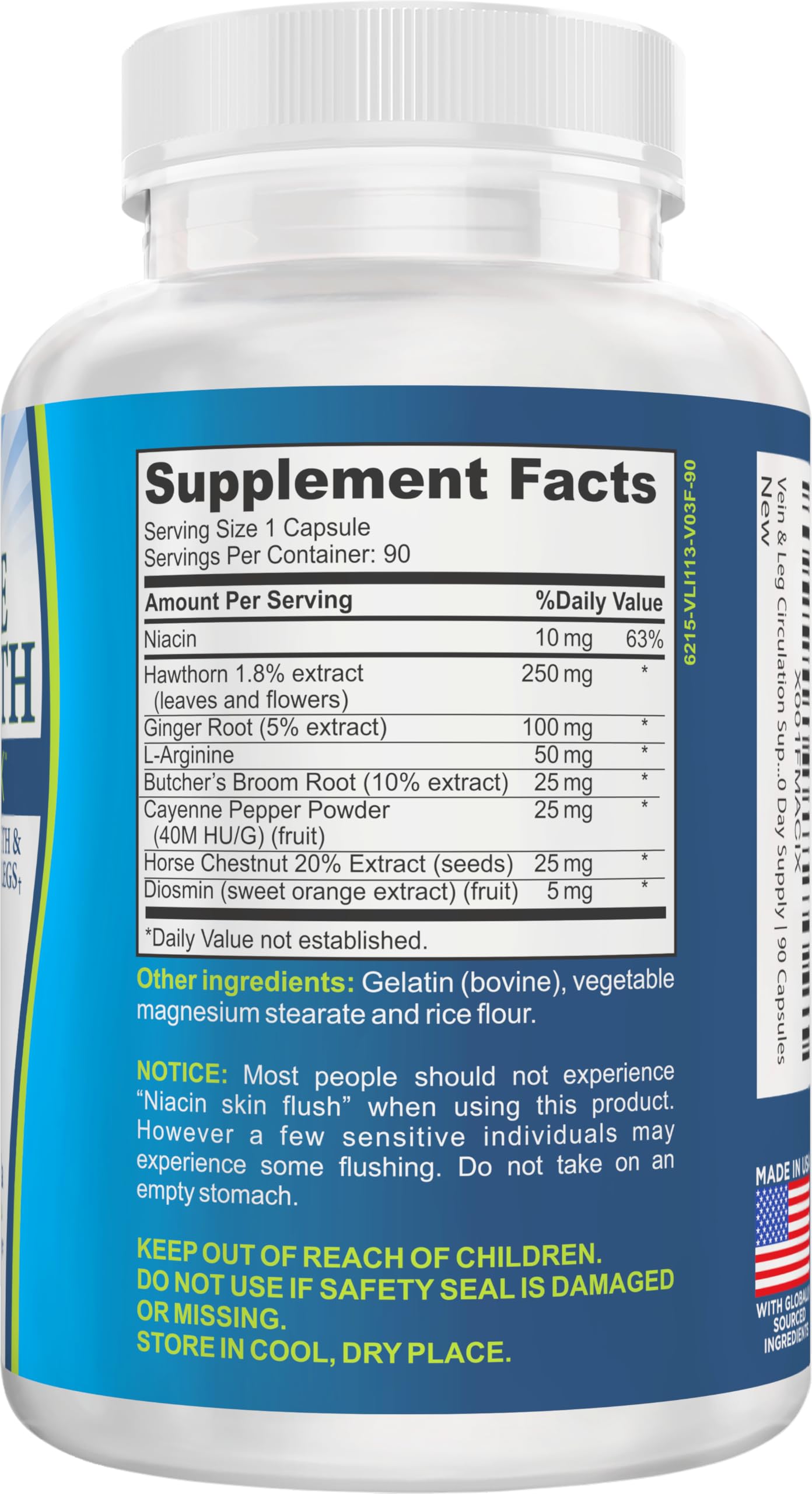8-in-1 Vein & Leg Health Circulation Support Supplements | Leg + Vein Formula | Circulatory Support Supplement | 1-Month Supply | 90 Capsules Elevate Recovery SupplementsBuy Supplements Australia
