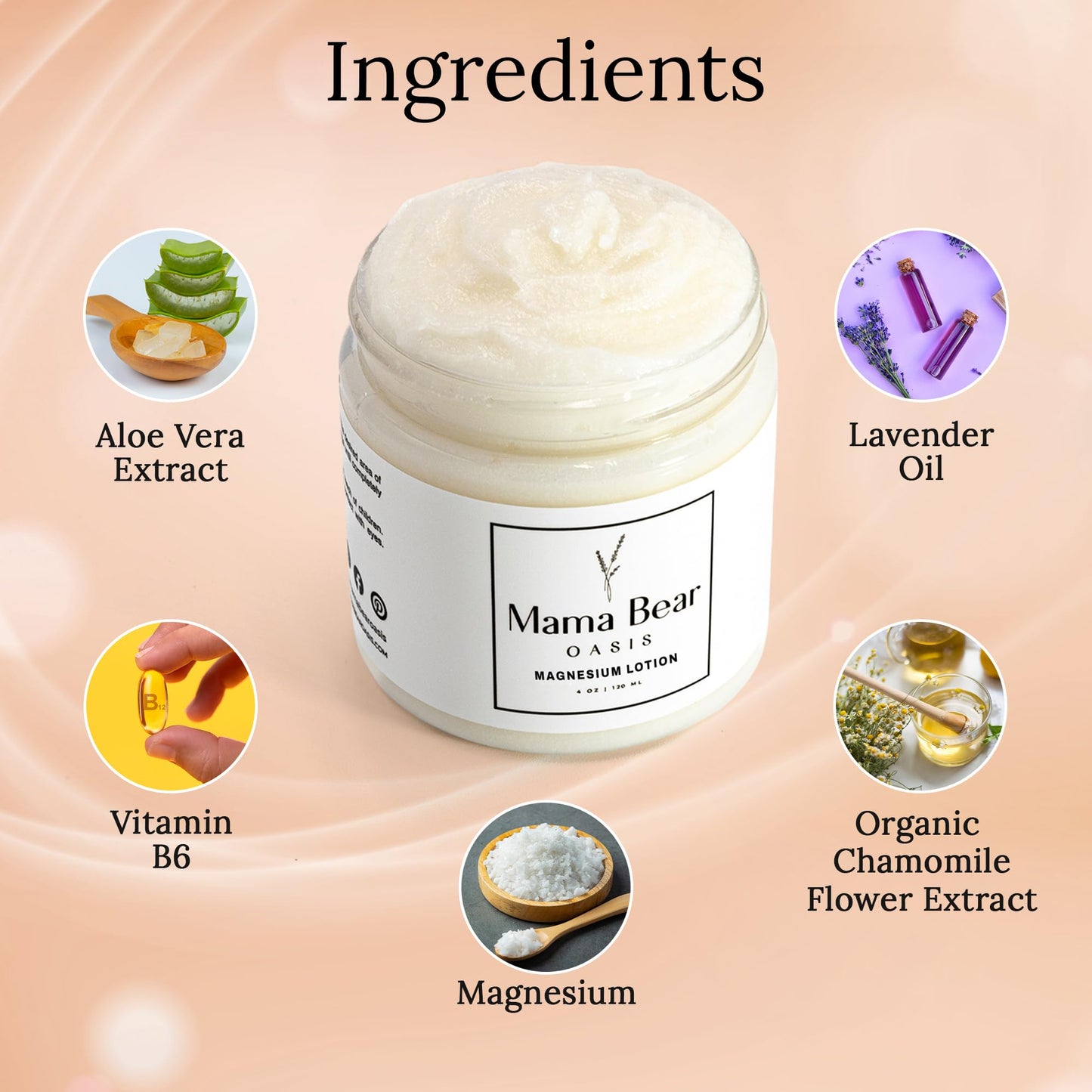 Mama Bear Oasis Lotion - Magnesium Cream - Lavender Magnesium Lotion for Foot, Hands, Legs, Toes Includes Arnica, Vitamin B6, Aloe Vera, MSM (Pack of 2) Mama Bear OasisBuy Supplements Australia
