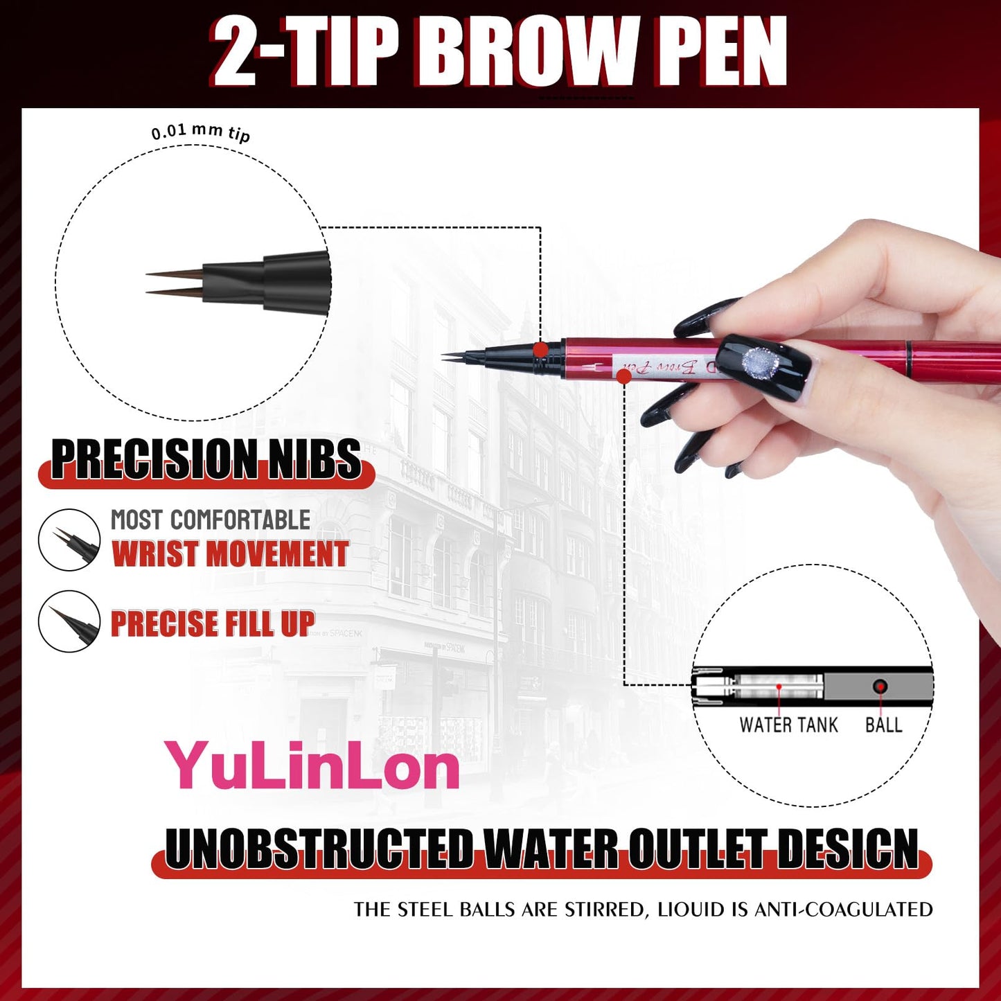 YuLinLon Double-Headed Brow Pen, Ultra-Precise Hair-Like Strokes, Long-Lasting Waterproof Makeup, Available in 5 Natural Shades (3#Dark Brown) YulinlonBuy Supplements Australia