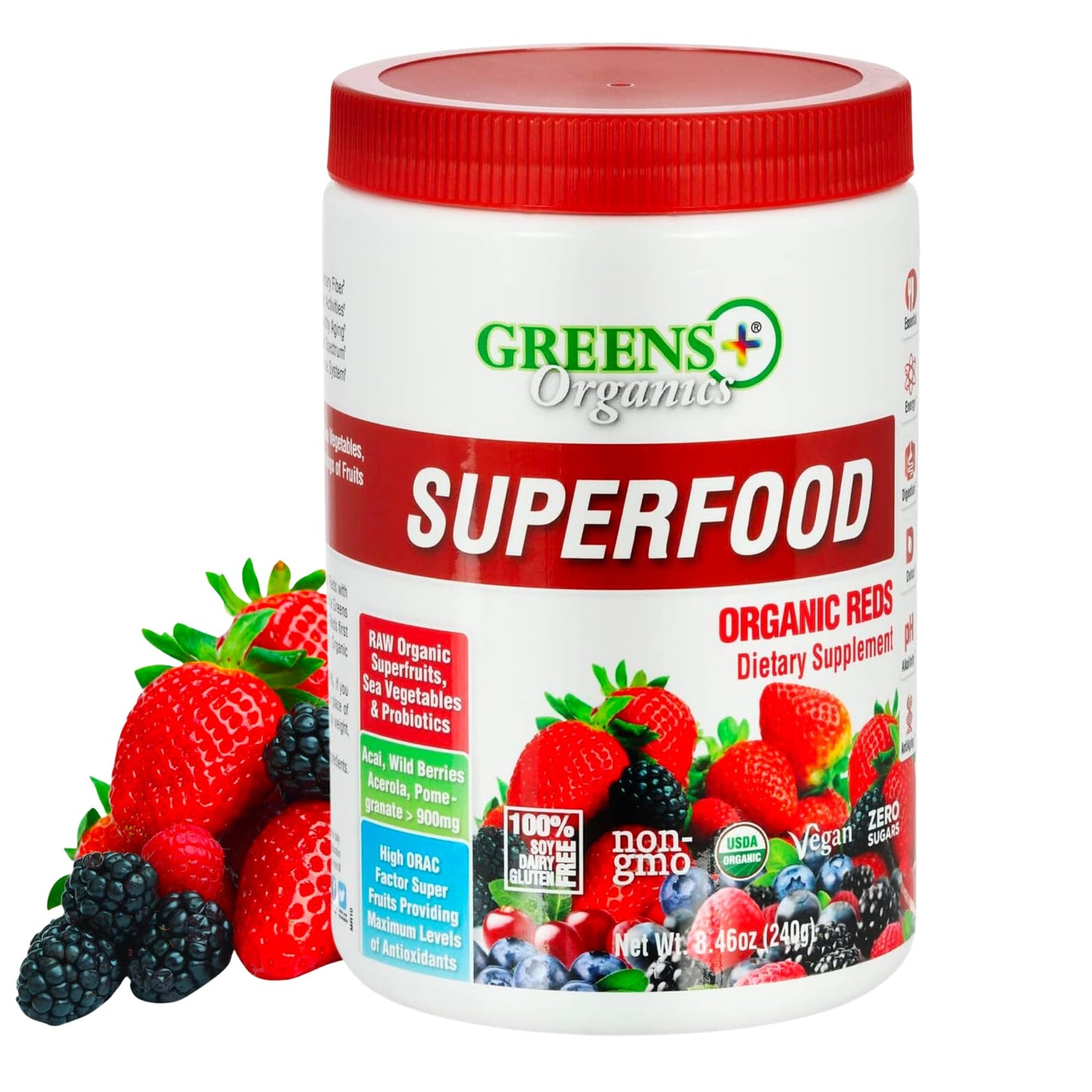 Greens+ Organic Reds Superfood Powder Organic Super Veggie Capsules Greens+ buy supplements Au