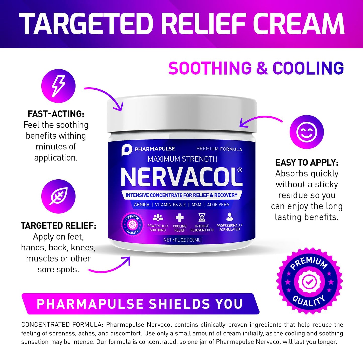 Pharmapulse Neuropathy Nerve Therapy & Relief Cream - Maximum Strength Relief Cream for Foot, Hands, Legs, Toes Includes Alpha Lipoic Acid, Arnica, Vitamin B6, Aloe Vera, MSM - Effective Soothing 4oz PharmapulseBuy Supplements Australia