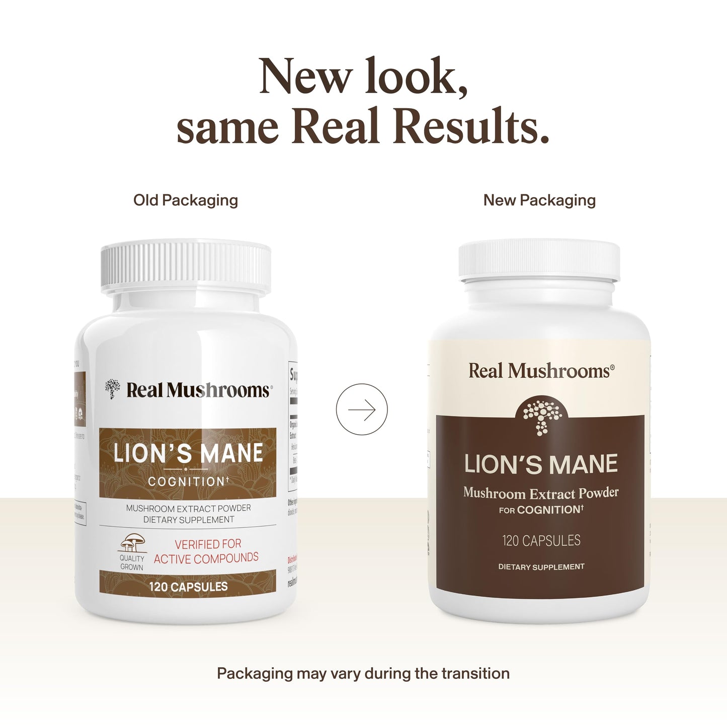 Real Mushrooms Lions Mane Mushroom Cognition (120 Capsules) Lions Mane Mushroom Powder Extract Capsules