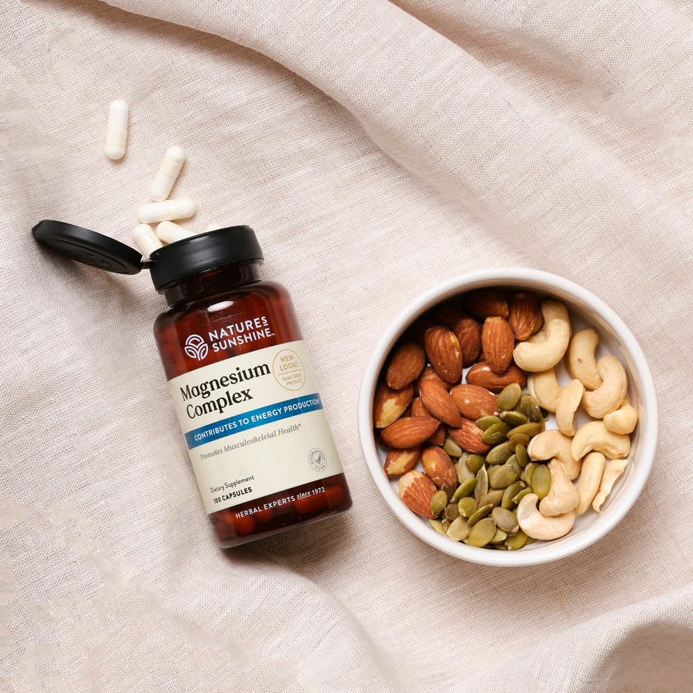 Nature’s Sunshine Magnesium Complex - High Potency Magnesium Supplement with Citrate & Malate for Relaxation, Optimal Absorption, Muscle Function, Energy Production - 50 Servings (100 Capsules) Nature's Sunshine buy supplements Au