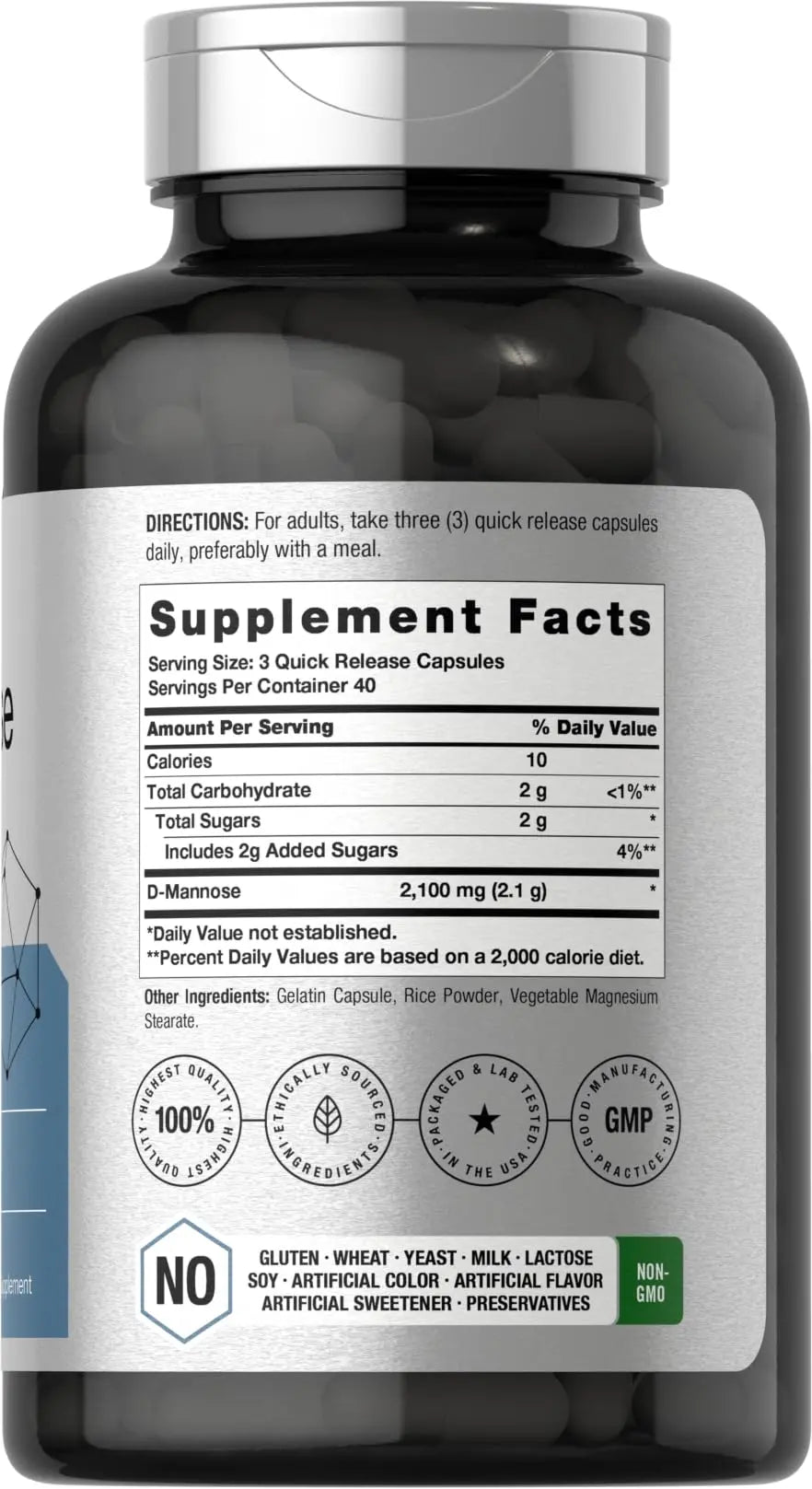 Horbäach D-Mannose Supplement 2100mg | 120 Capsules | Pills for Women and Men | Non-GMO & Gluten Free HorbäachBuy Supplements Australia