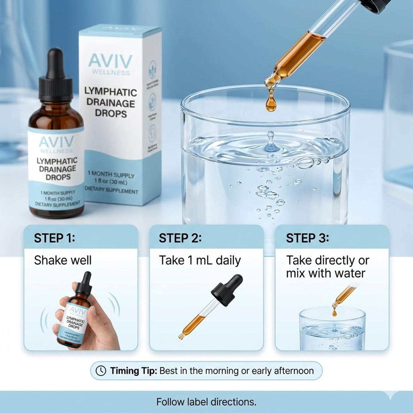 IRMI Avivwellness Lymphatic Drainage Drops, Organic Lymphatic Liquid Drops- Herbal Liquid Blend - 1 fl oz (30 mL) IRMI buy supplements Au