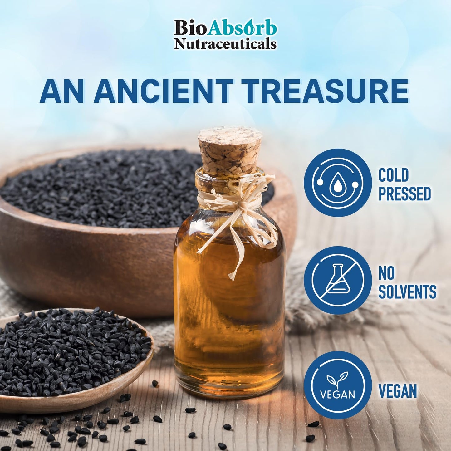 Bio Absorb Black Seed Oil Cold Pressed Capsules. 200 softgels, 500mg (50-Day Supply). No Aftertaste. Bio Absorb Nutraceuticals buy supplements Au