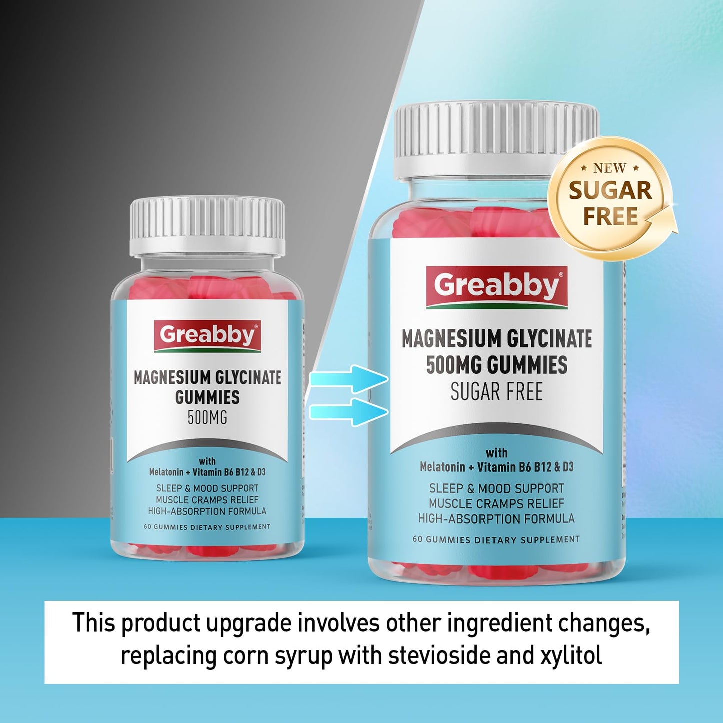 Greabby Magnesium Glycinate Gummies 500mg for Adults Sleep Support, Chewable Magnesium Gummies for Women & Men, Muscle Relief & Magnesium Supply (60 Count) GREABBYBuy Supplements Australia