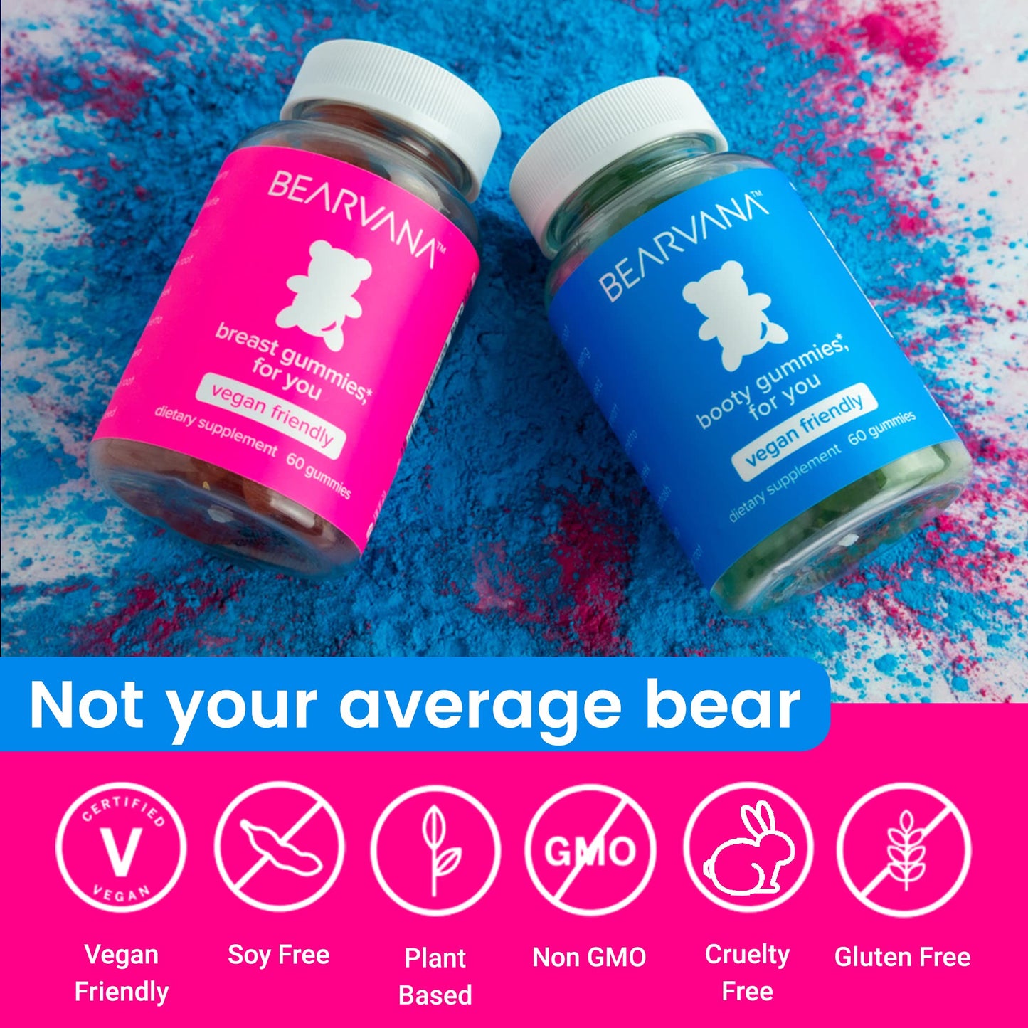 BEARVANA Top & Peach Support Combo Pack Multivitamin Gummies for Women | Includes Herbal Extracts & Essential Vitamins