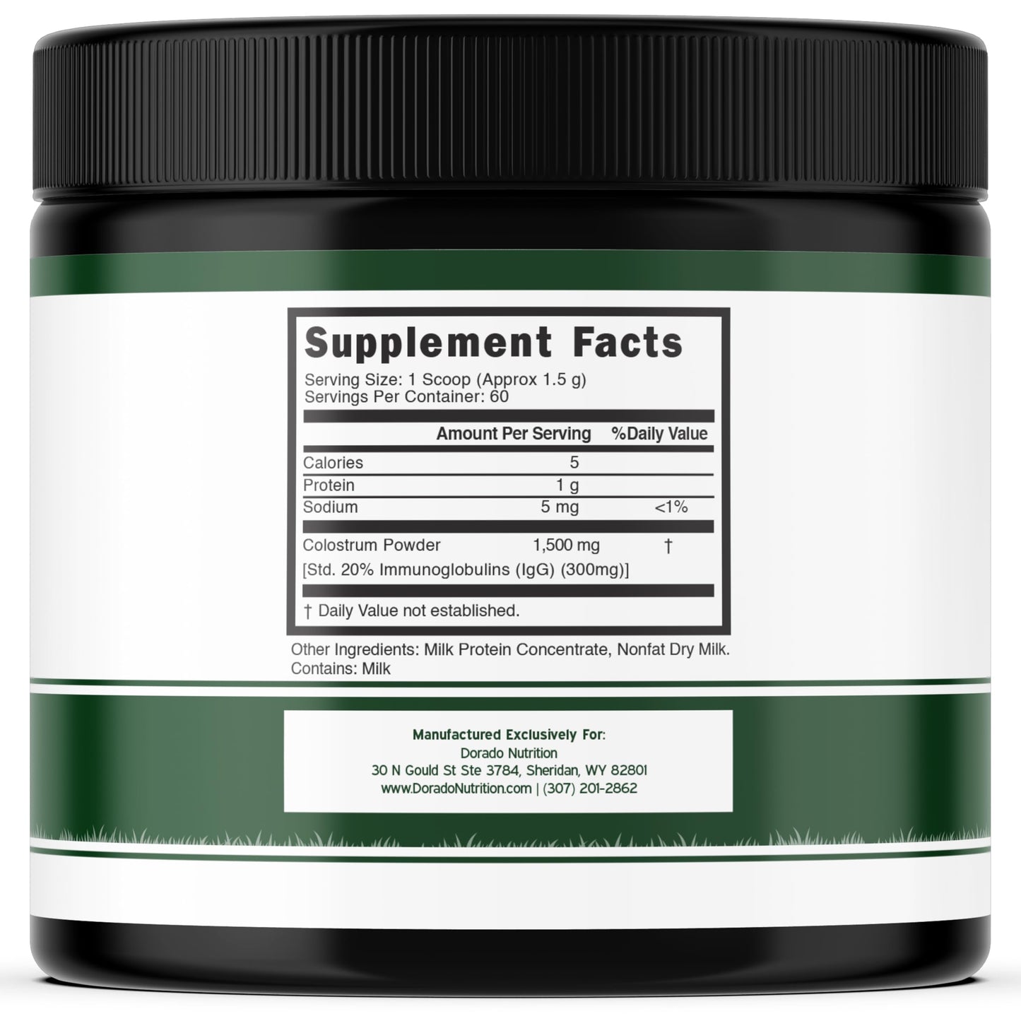 Colostrum Supplement Powder 90g (60 Servings of 1.5g Pure Bovine Colostrum Std. to Contain 20% IgG Immunoglobulins) Grass Fed Powder - No Fillers, Third Party Tested, Unflavored & Non-GMO DORADO NUTRITIONBuy Supplements Australia