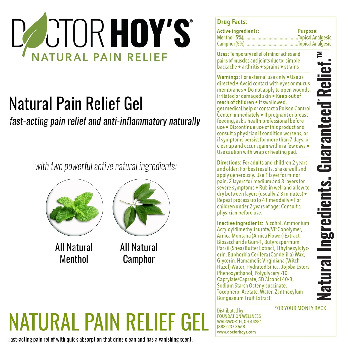DOCTOR HOY'S Natural Pain Relief Gel, Topical Arnica Anti-Inflammatory Gel for Arthritis, Joint Pain, and Muscle Strains - Clean, Safe and Effective Pain Relief DOCTOR HOY'SBuy Supplements Australia