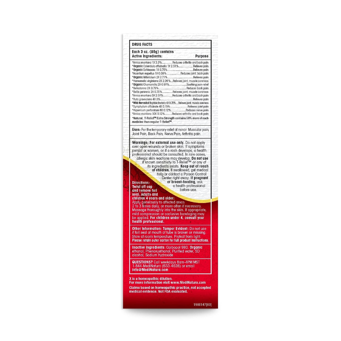 MediNatura T-Relief Extra Strength Gel Arnica +12 Natural Relieving Actives for Back Pain Joint Soreness Muscle Aches & Stiffness Whole Body Fast Acting Relief for Women & Men - 3 oz MediNaturaBuy Supplements Australia