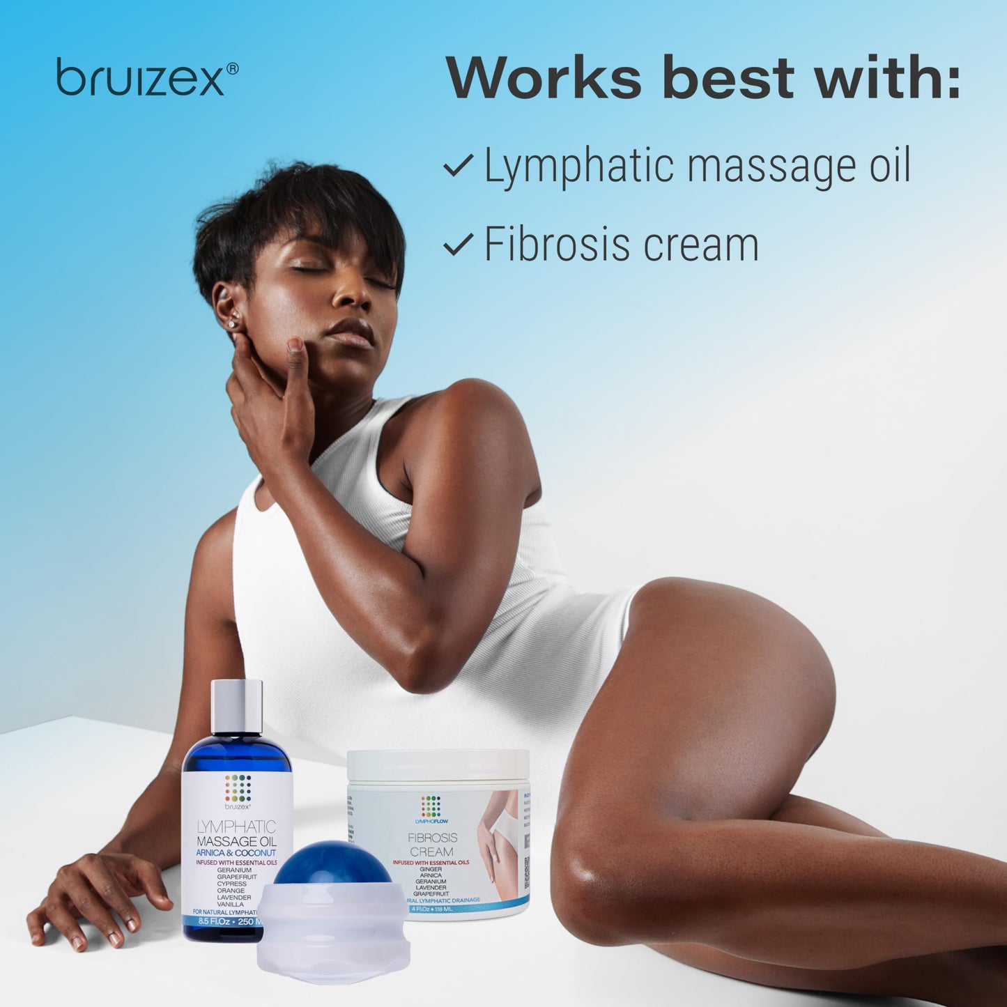 Bruizex Lymphatic Drainage Massager, Massage Roller Ball, Fibro Body Roller for Fibrosis Treatment, Liposuction, 360 Lipo, Tummy Tuck & BBL Post Surgery Recovery Bruizex buy supplements Au