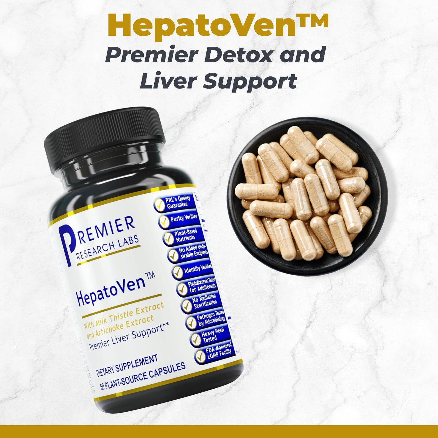 Premier Research Labs HepatoVen - Milk Thistle Liver Support, Liver Cleanse & Maintain, Liver Pills, Liver Vitamins for Women & Men with Artichoke Extract - 60 Vegetarian Capsules Premier Research LabsBuy Supplements Australia