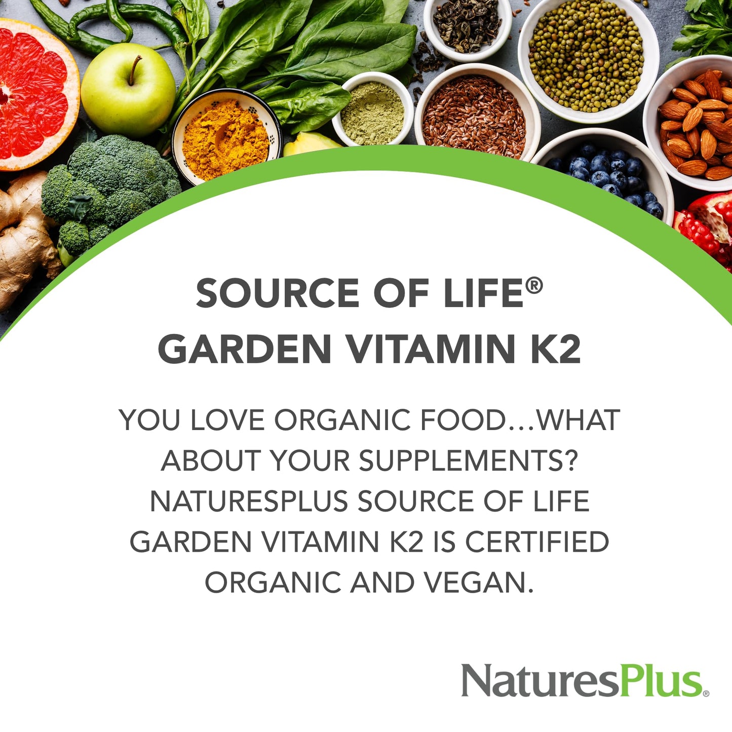 Nature's Plus Sol Garden Vit K2 120 mcg V Capsules, 60 Count NaturesPlusBuy Supplements Australia