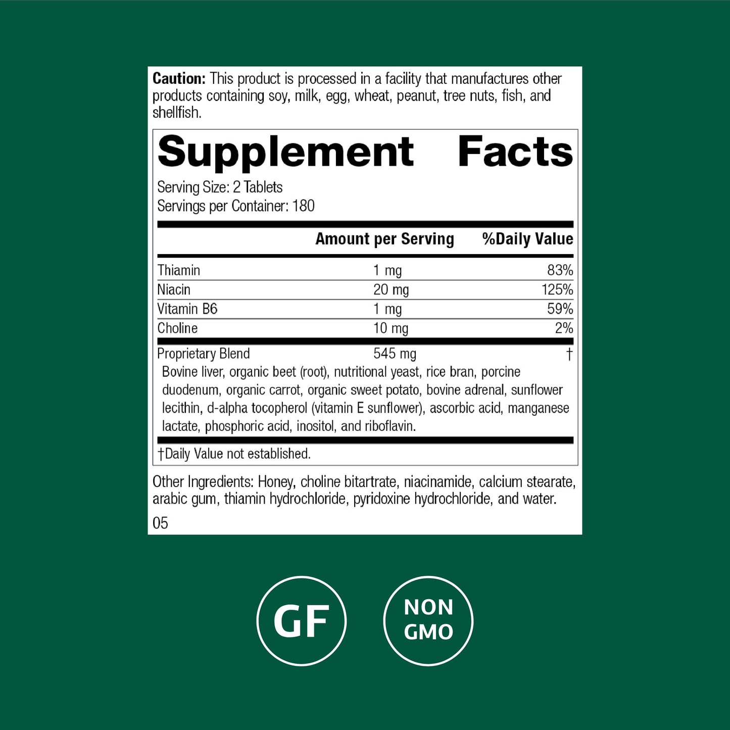 Standard Process Cataplex B-GF - Supports Nervous System Health - B Vitamins for Energy & Heart Support - Aids Energy During Physical Activity - Gluten-Free, Non-Soy & Non-Dairy - 360 Tablets Standard Process Inc.Buy Supplements Australia