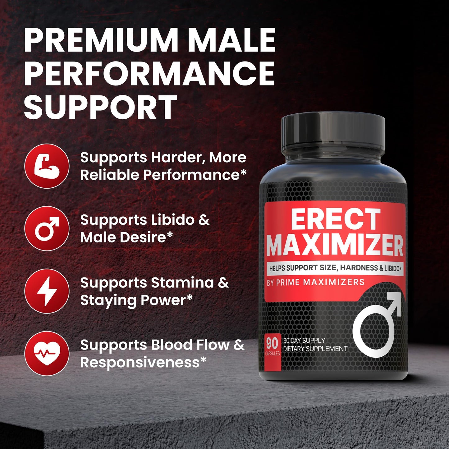 Premium Male Enhancement | Rapid Acting Blood Flow Support | Bigger, Rock Hard, Longer | 9 in 1 Intimacy Complex to Restore Confidence, California Manufactured, 3rd Party Tested – 90 Caps PRIME MAXIMIZERSBuy Supplements Australia