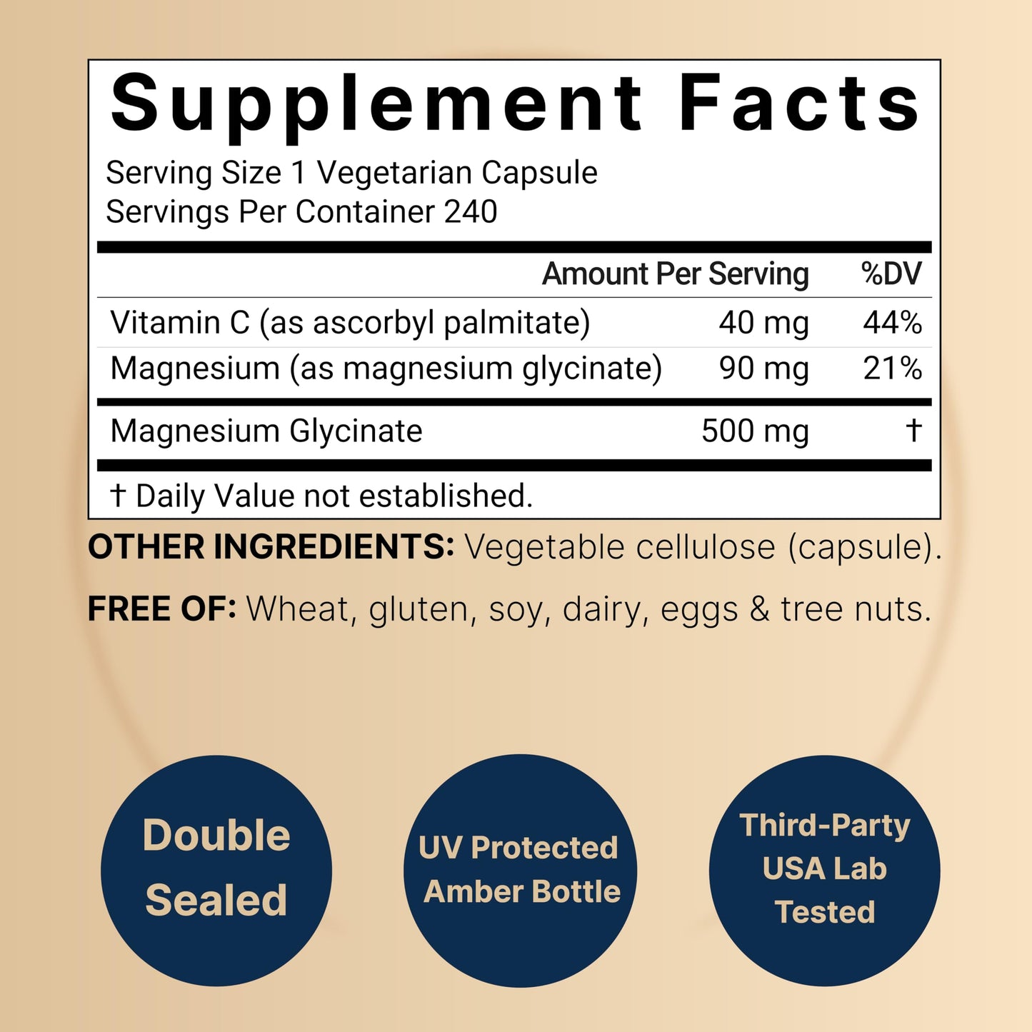Naturebell Pure Magnesium Glycinate 500mg, 240 Veggie Capsules | 100% Chelated & Purified – 3rd Party Tested, Vegan Friendly, Non-GMO, Fiiler Free NatureBellBuy Supplements Australia