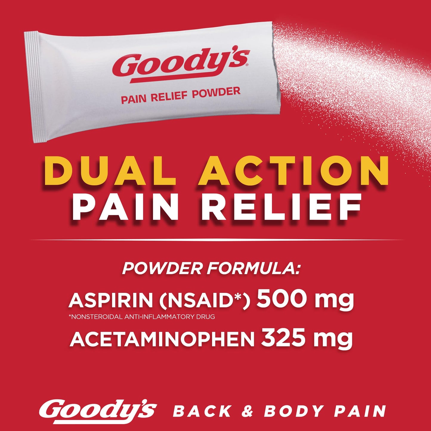 Goody's Body Ache & Back Pain Relief Powder, Dual Action with Acetaminophen & Aspirin, Caffeine-Free, 6 Count, Pack of 12 Goody'sBuy Supplements Australia