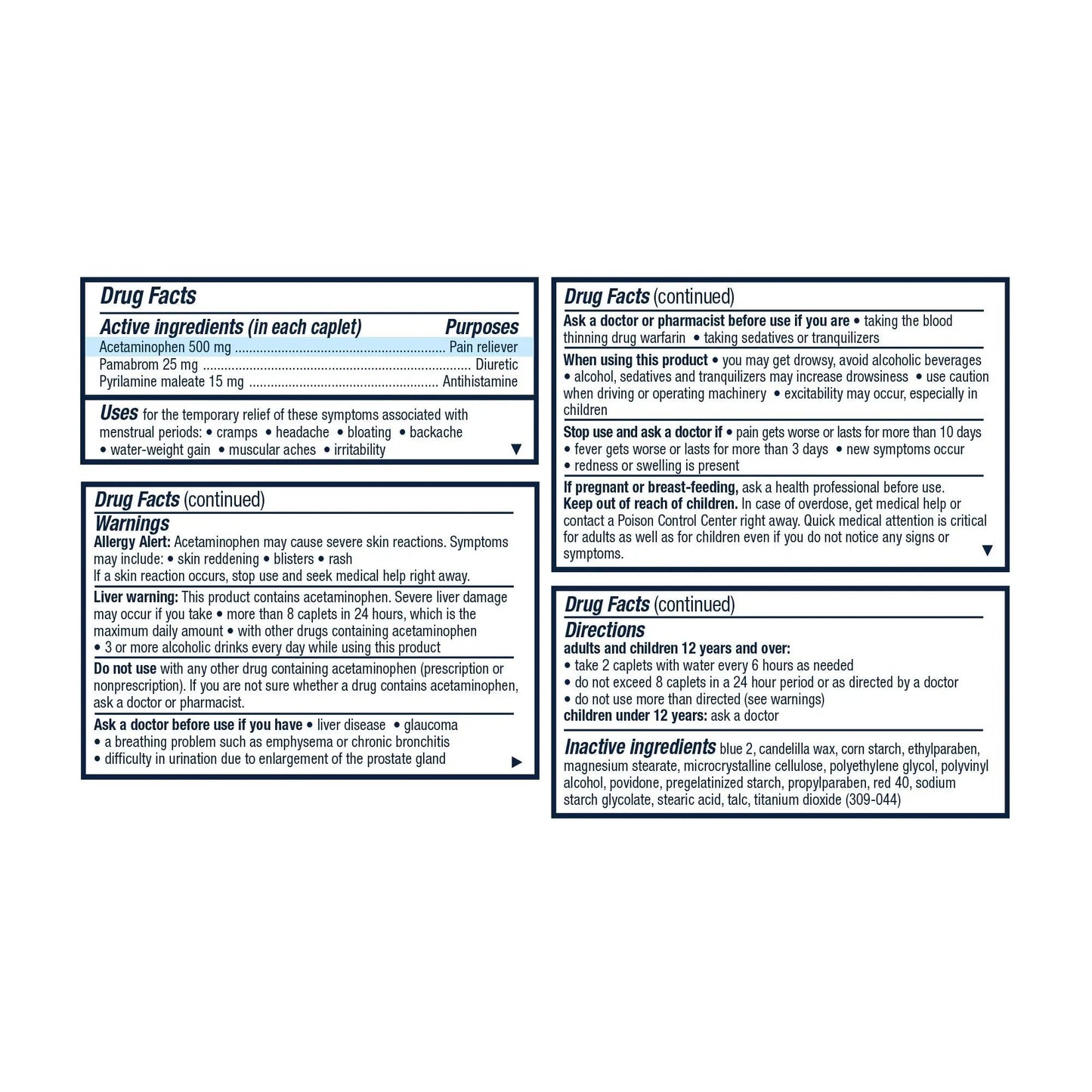 Pamprin Multi-Symptom Formula, with Acetaminophen, Menstrual Period Symptoms Relief, 20 Caplets (Pack of 3) PamprinBuy Supplements Australia