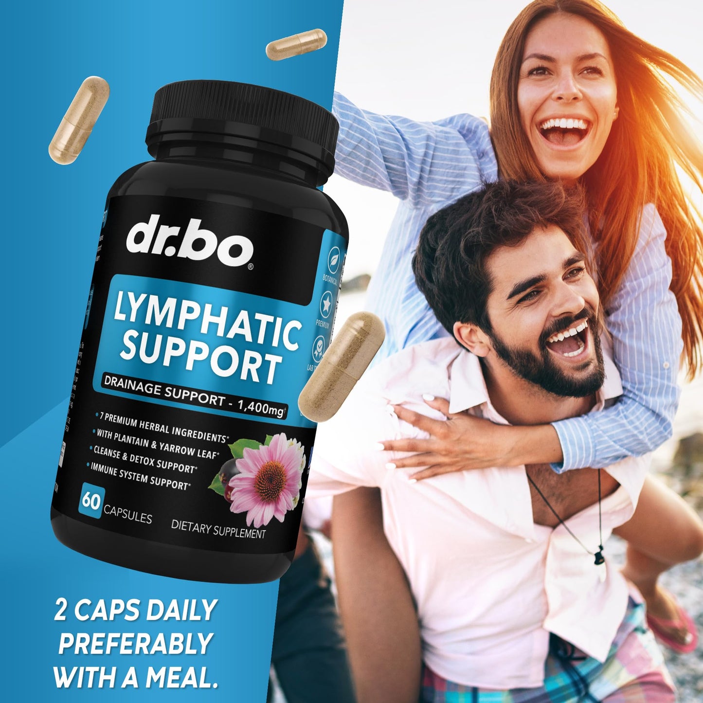 Lymphatic Drainage Supplements Pills - Lymphatic Support Total Herbal Cleanse Products with Echinacea Lymph System Support Supplement for Nodes Legs & Neck - Lymph Node Detox Cleanse System Drainage DR. BO buy supplements Au