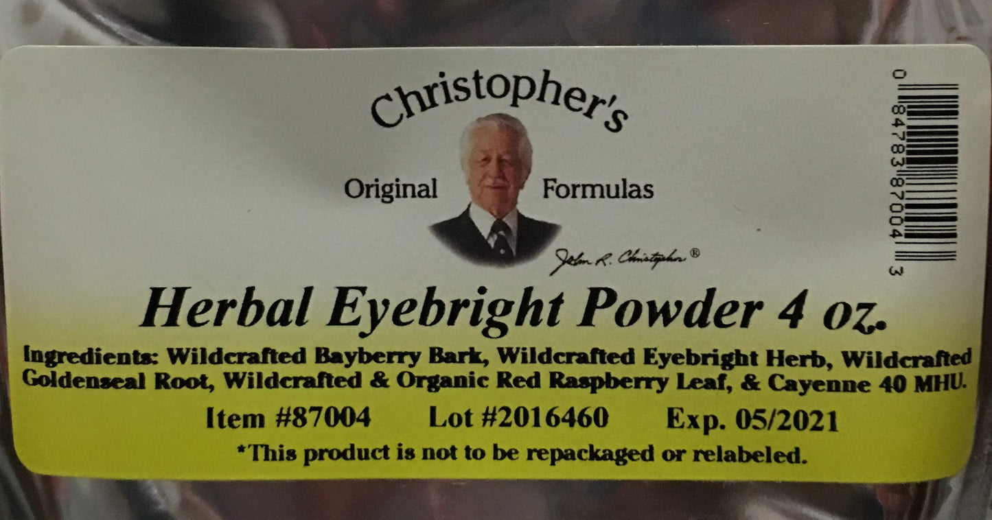 Christophers Original Formulas Herbal Eyebright Powder 4 OZ Christopher's Original FormulasBuy Supplements Australia