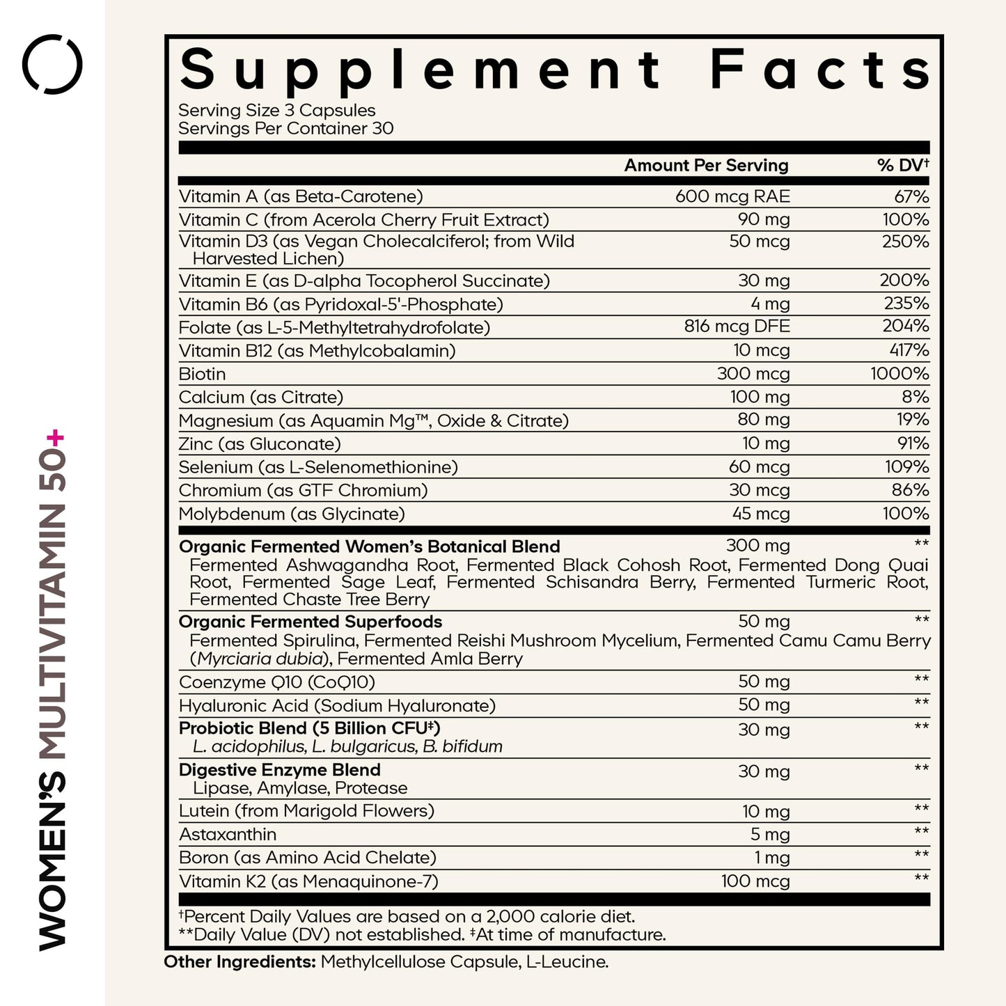 Codeage Women’s Multivitamin 50+ Supplement - Essential Vitamins for Women Over 50, Minerals, CoQ10, Hyaluronic Acid, Probiotics, Black Cohosh, Ashwagandha & Superfoods - Non-GMO - 90 Capsules CodeageBuy Supplements Australia