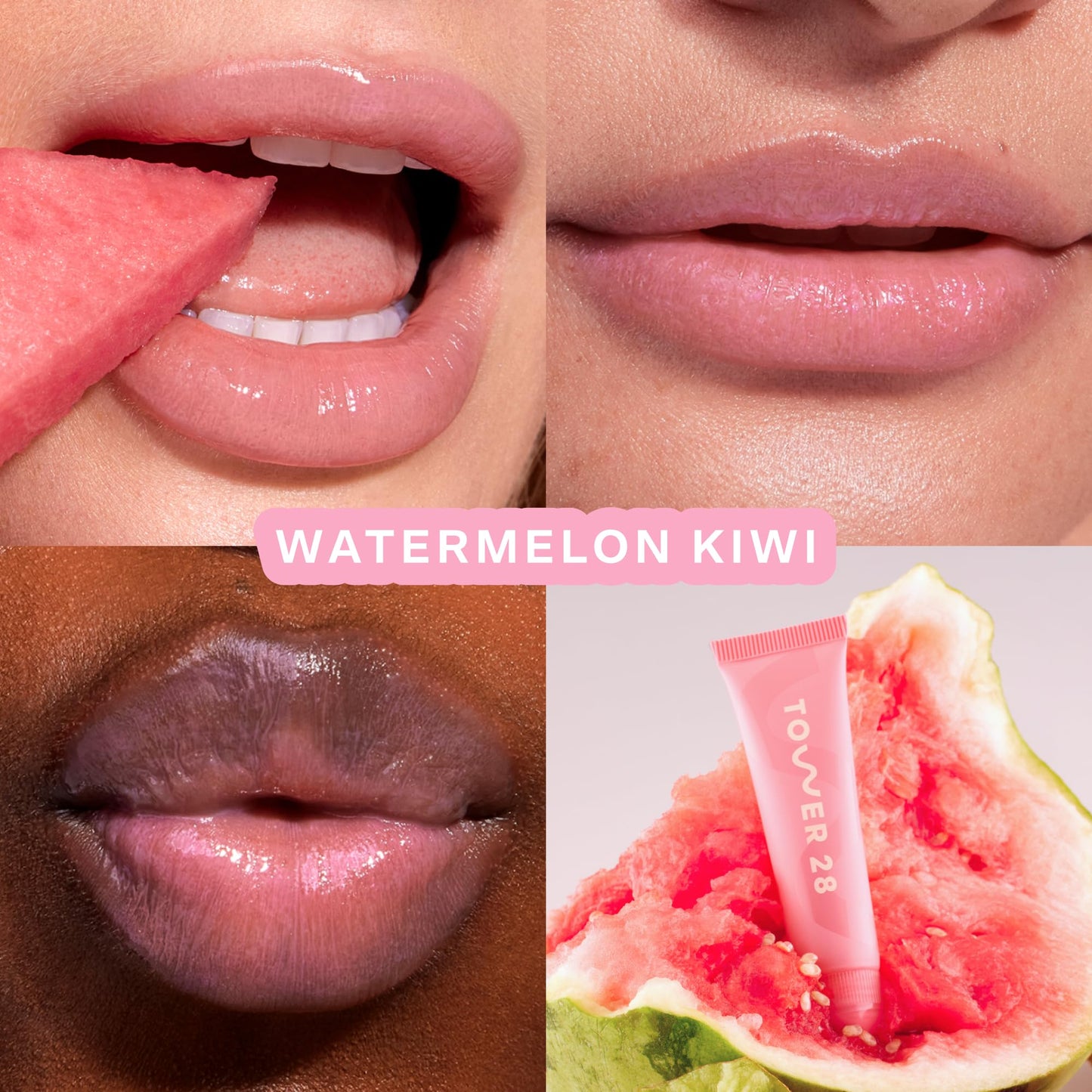 Tower 28 LipSoftie Tinted Lip Balm Treatment - Hydrating Glossy Balm + Overnight Lip Mask with Jojoba Oil + Shea Butter - Sweet, Cushiony Formula for Smooth, Soft Lips - Watermelon Kiwi (0.38 oz) Tower 28Buy Supplements Australia