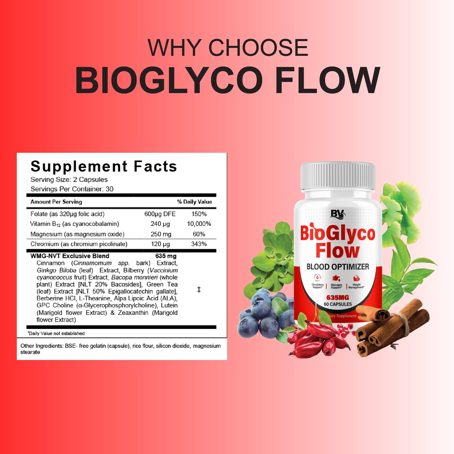BioGlyco Flow Advanced Daily Multivitamin Health Support and All Natural Wellness Supplement Formula, BioGlyco Flow Premium Health and Wellness Support Formula Supplement (2 Pack - 120 Capsules) BLUE VIBEBuy Supplements Australia
