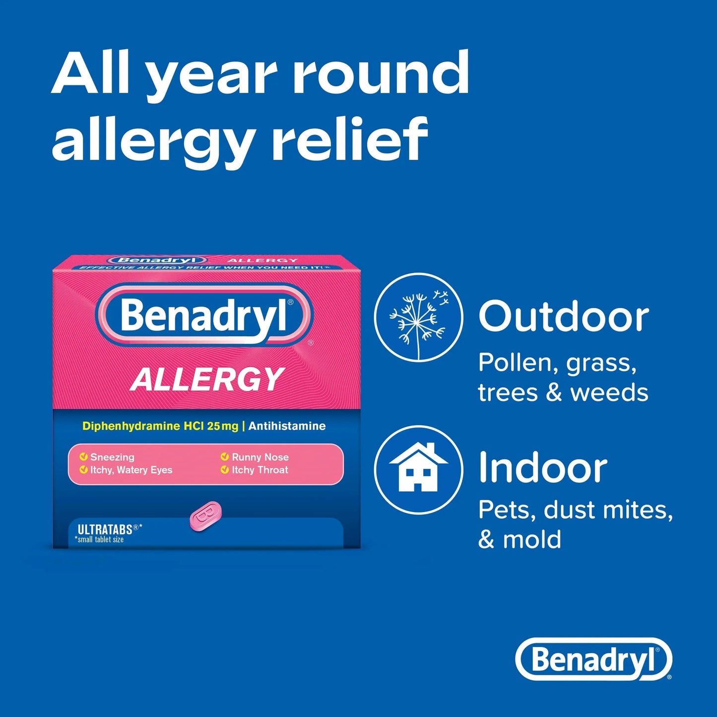 Benadryl Ultratabs Antihistamine Allergy Relief Tablets with 25 mg Diphenhydramine HCl, 100 ct and Tylenol Extra Strength Pain Reliever Rapid Release Gels with 500 mg Acetaminophen, 100 ct TylenolBuy Supplements Australia