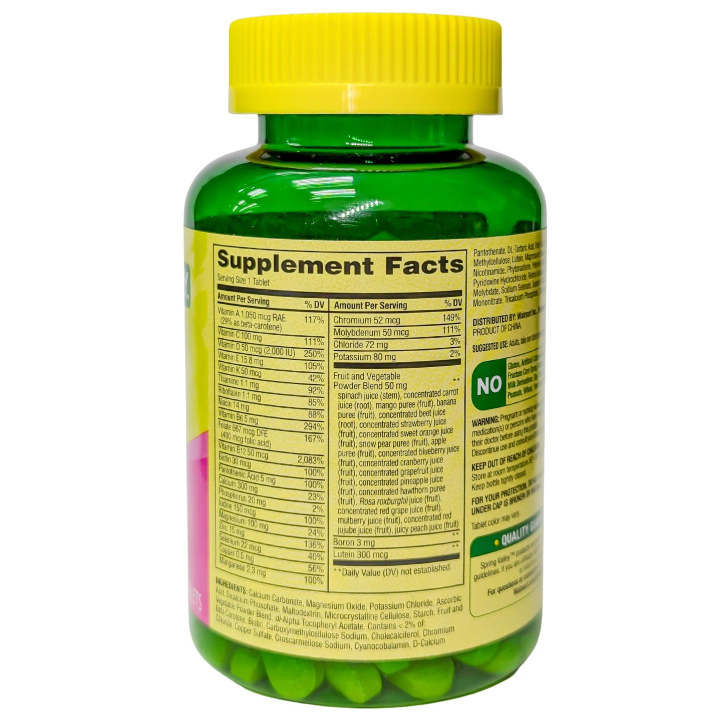 Spring Valley Women's 50+ Multi with Fruits & Vegetables Dietary Supplement 150 Tablets (One Bottle) Good Health Buena SaludBuy Supplements Australia