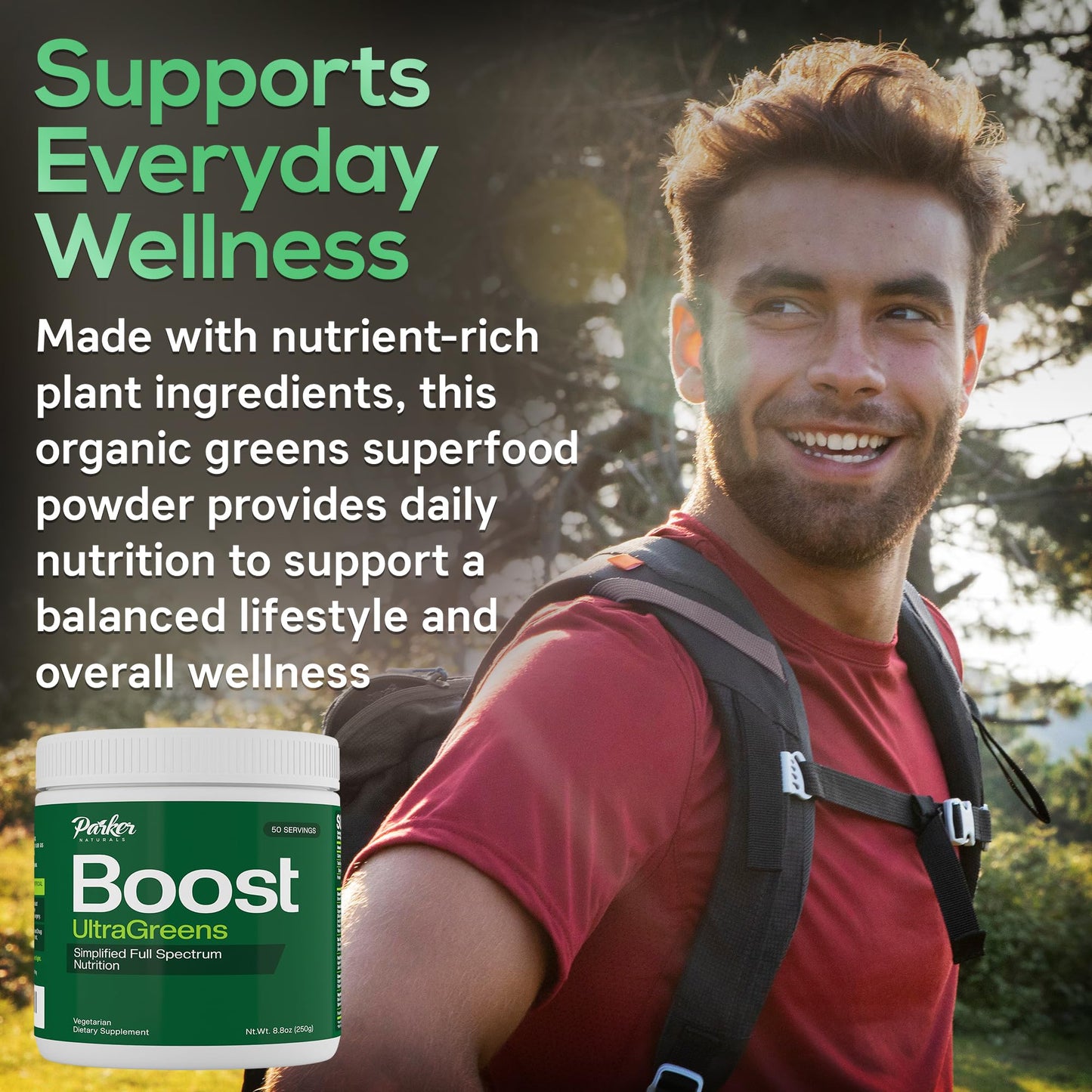 Boost UltraGreens Super Greens Powder - Organic Spirulina, Grasses & Antioxidants | Premium Superfood for Daily Energy | Detox & Whole-Body Wellness - 50 Servings Parker NaturalsBuy Supplements Australia