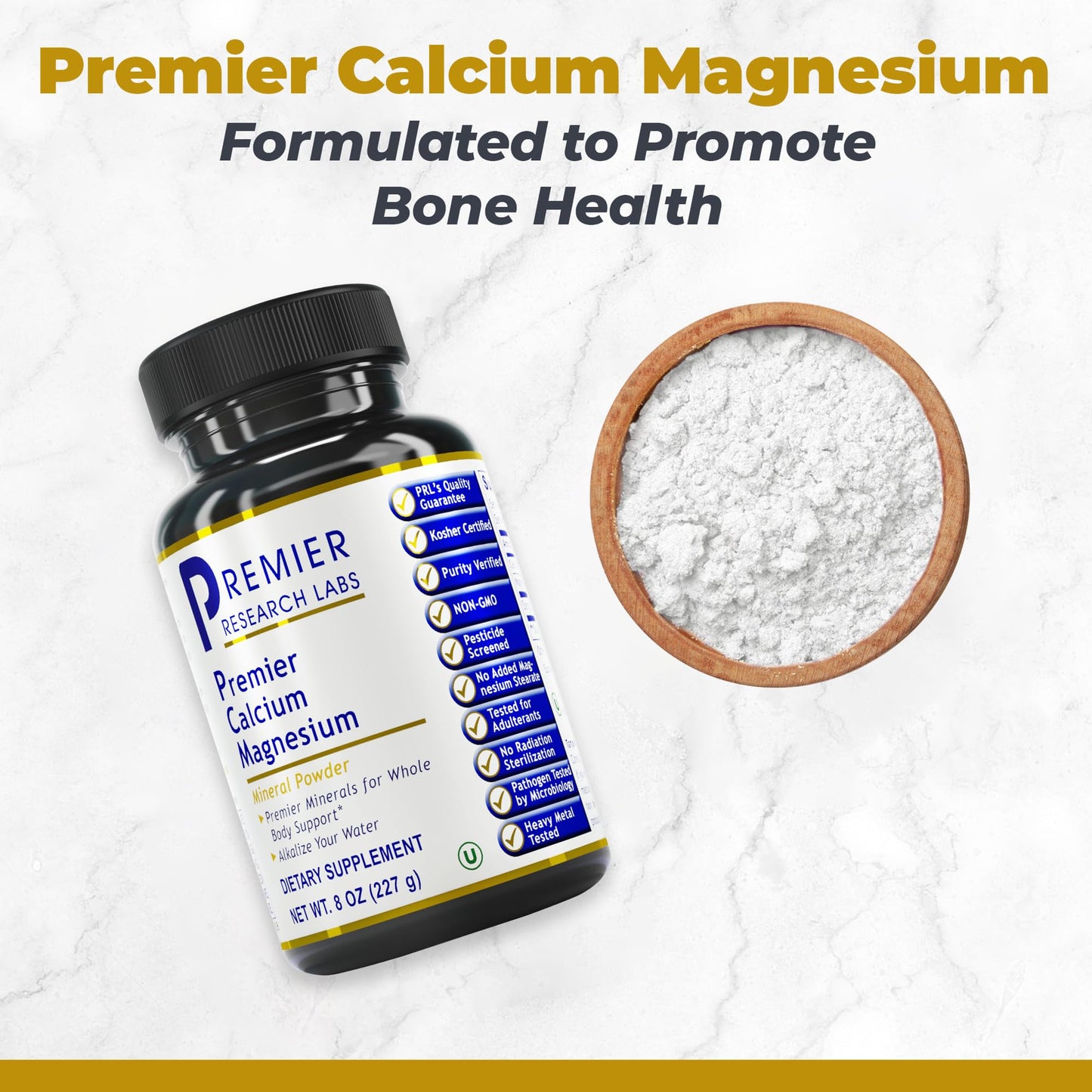 Premier Research Labs Calcium Magnesium Powder - Natural Coral Calcium Powder for Bone Health, Mix with Water for Alkaline PH Balance - 8 oz Premier Research LabsBuy Supplements Australia