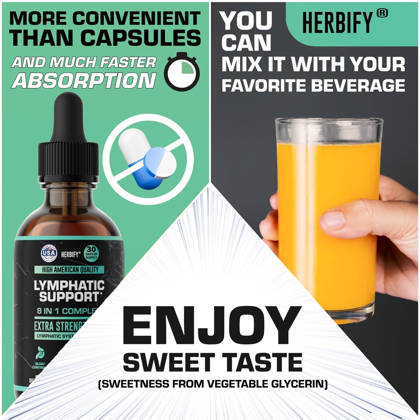 HERBIFY Lymphatic Drainage Drops for Liver Detox & Immune Support - Lymph System Support Drops - Detox Cleanse - 30 Days Supply - 2 Fl Oz Made in USA HERBIFY buy supplements Au