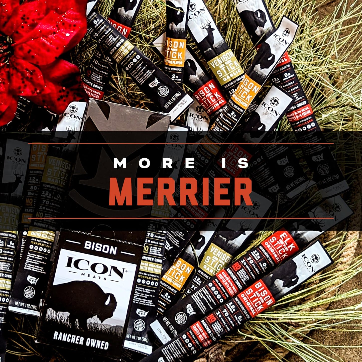 ICON Meats Bison and Pork Snack Sticks, Original Flavor, 24 Pack of High Protein Snacks, Sugar Free, Natural Jerky Meat Sticks, Gluten Free, USDA Inspected, Made in USA, Gifts for Him ICON buy supplements Au