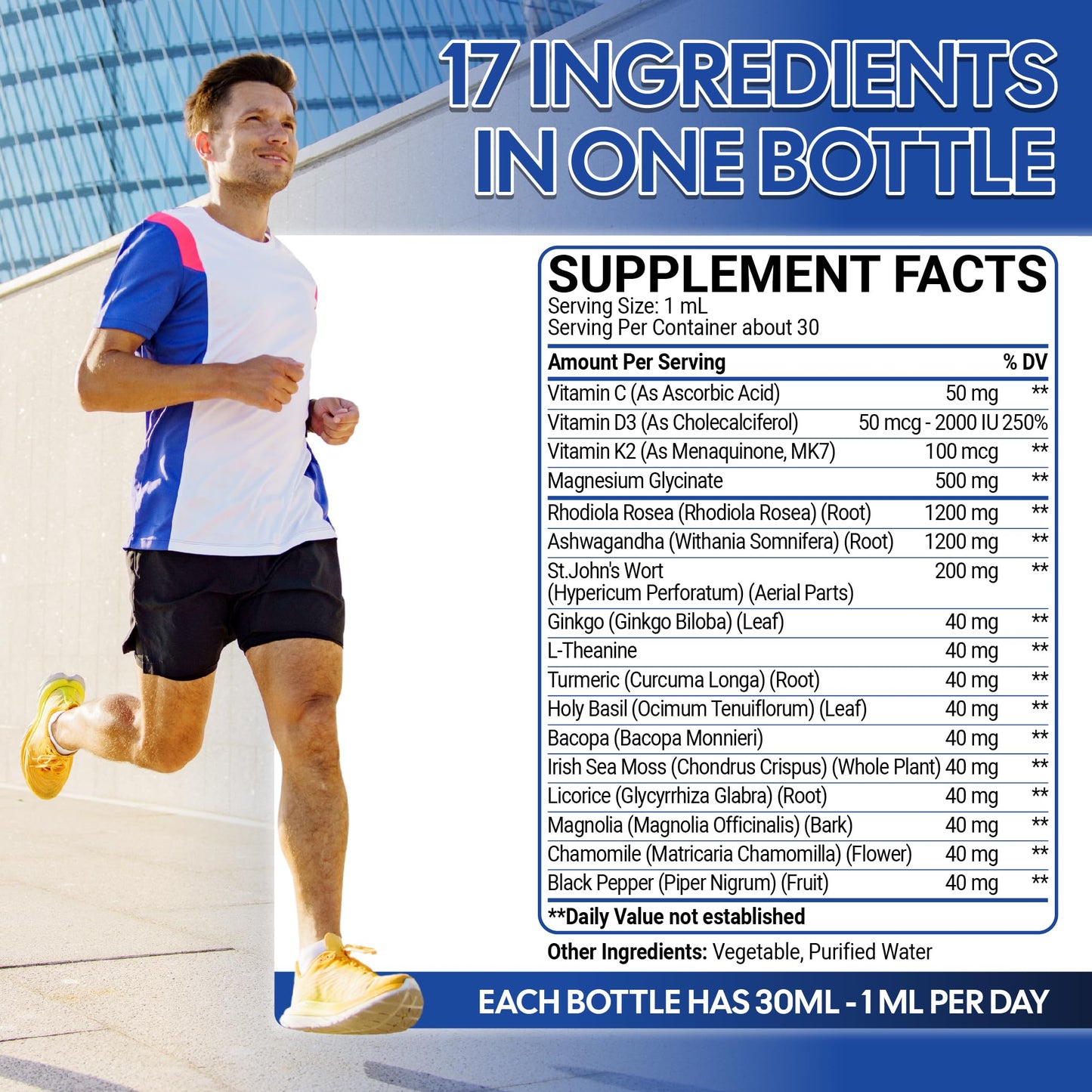 17in1 Rhodiola Rosea Liquid Drops with blend Ashwagandha Magnesium, L-Theanine. Ultra Strength Rhodiola Cortisol Supplement, Rhodiola Root for Support Relaxation, Mood, Energy - 1 FL Oz - 60 Day MeciscoBuy Supplements Australia
