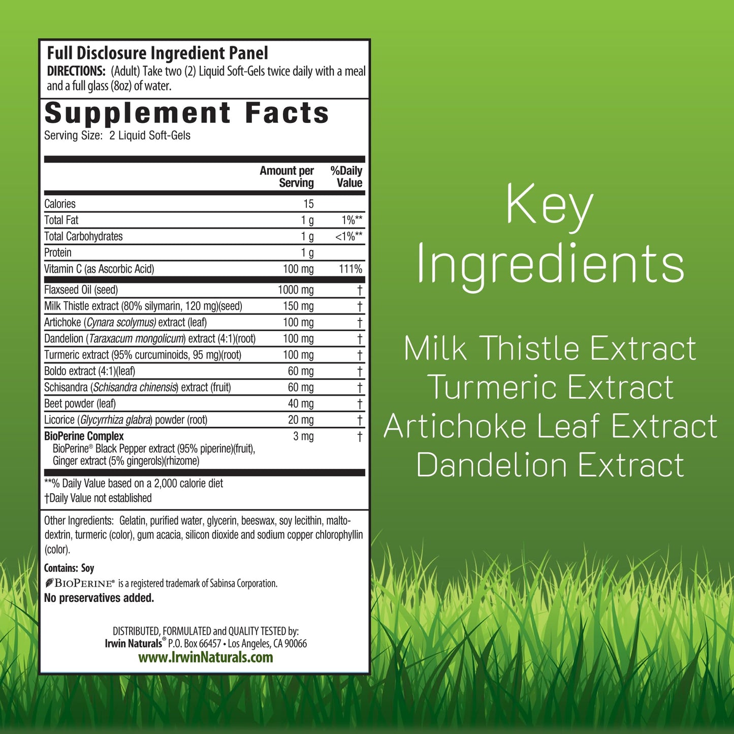 Irwin Naturals Milk Thistle Liver Detox - 60 Liquid Soft-Gels, Pack of 2 - Supports Liver Health with Dandelion, Artichoke, Turmeric & Green Beet Root - 60 Total Servings Irwin NaturalsBuy Supplements Australia