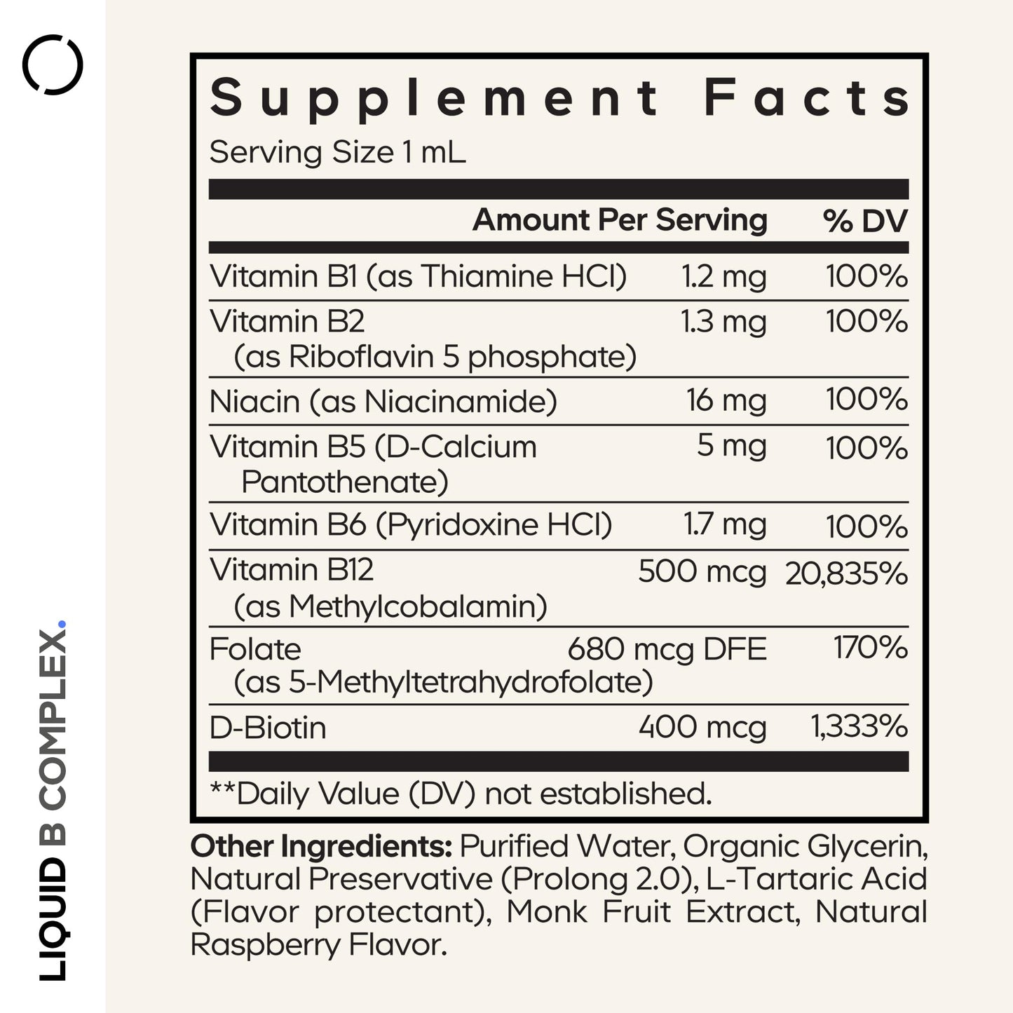 Codeage Liquid B-Complex Supplement with 8 Forms of Vitamin B - Vitamin Thiamine B1, Riboflavin B2, B3, B5, B6, Biotin B7, Active Methylated B9 Folate & B12 - Raspberry Flavor - Non-GMO - 1 fl oz CodeageBuy Supplements Australia