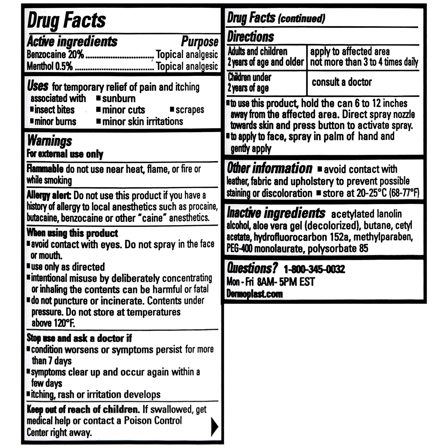 Dermoplast Pain, Burn & Itch Relief Spray for Minor Cuts, Burns and Bug Bites, 2.75 Oz (Packaging May Vary) DermoplastBuy Supplements Australia