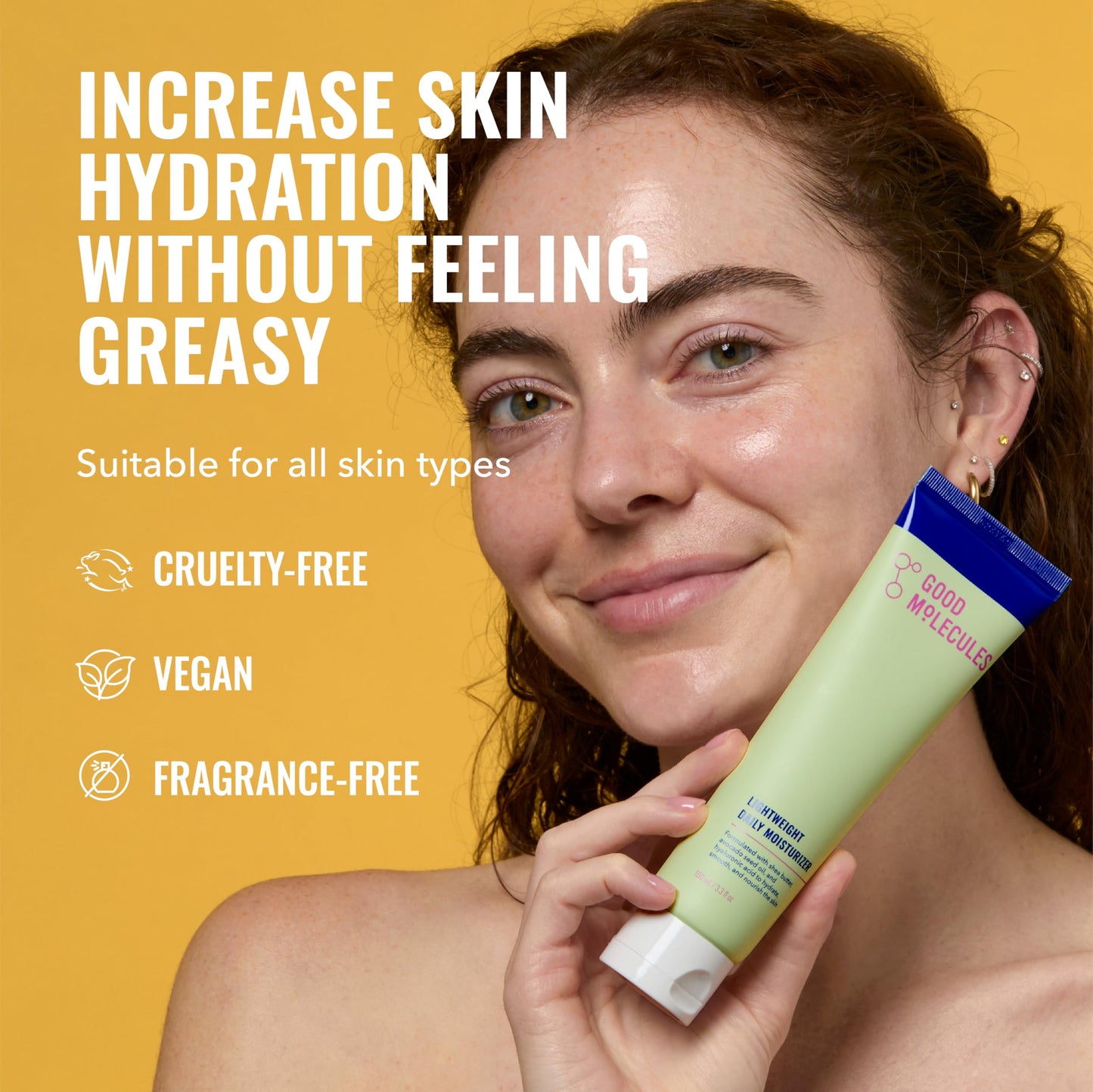 Good Molecules Lightweight Daily Moisturizer Face Cream – 100 ml / 3.38 fl oz - Non-Greasy Facial Moisturizer