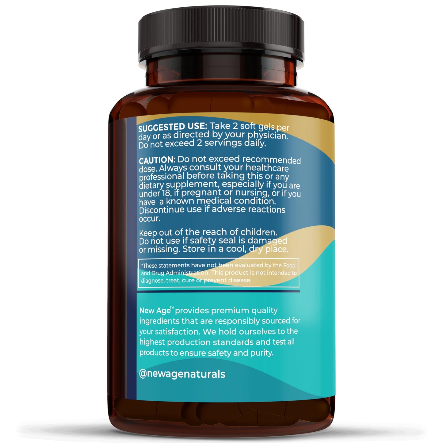 NEW AGE Omega 3 Fish Oil Supplement Immune & Health Support – Promotes Joint, Eye & Skin Health - Non GMO - EPA, DHA Fatty Acids Gluten Free (90 Softgels (Pack of 1)) NEW AGE buy supplements Au