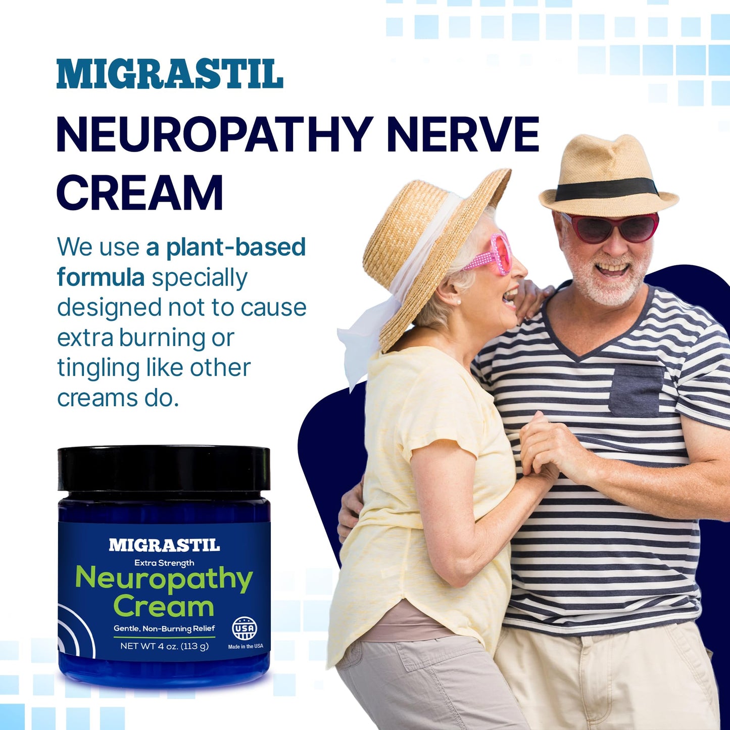 Basic Vigor Migrastil Neuropathy Relief Cream Extra Strength for Feet, Legs, and Hands. Made in The USA. Vegan and Cruelty-Free, Non-Greasy, Gentle, Non-Burning with Cooling Effect (4 oz.) Basic VigorBuy Supplements Australia