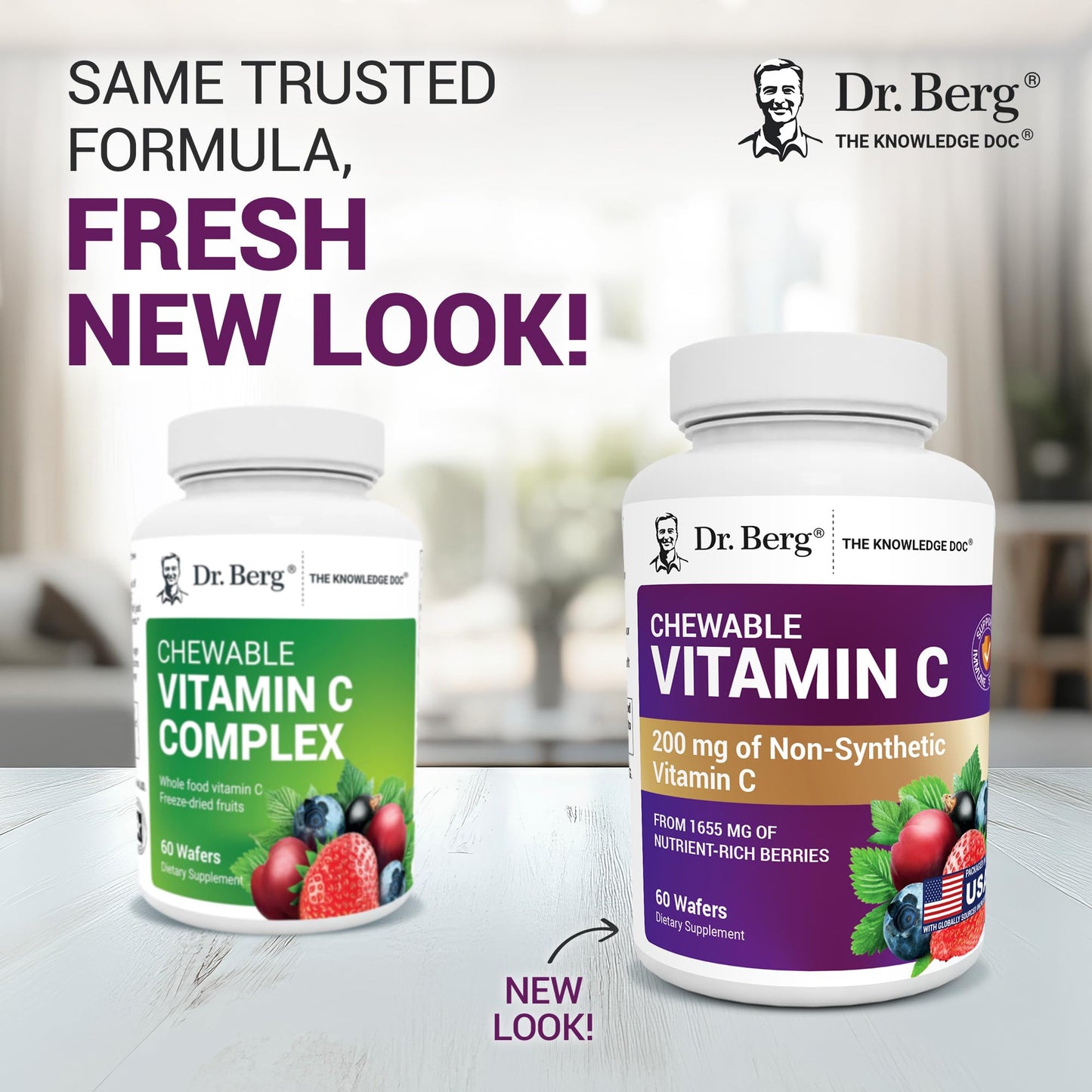 Dr. Berg Chewable Vitamin C Complex - Made with Organic, Non-GMO Berries - 60 Delicious Wafers Dr. Berg NutritionalsBuy Supplements Australia