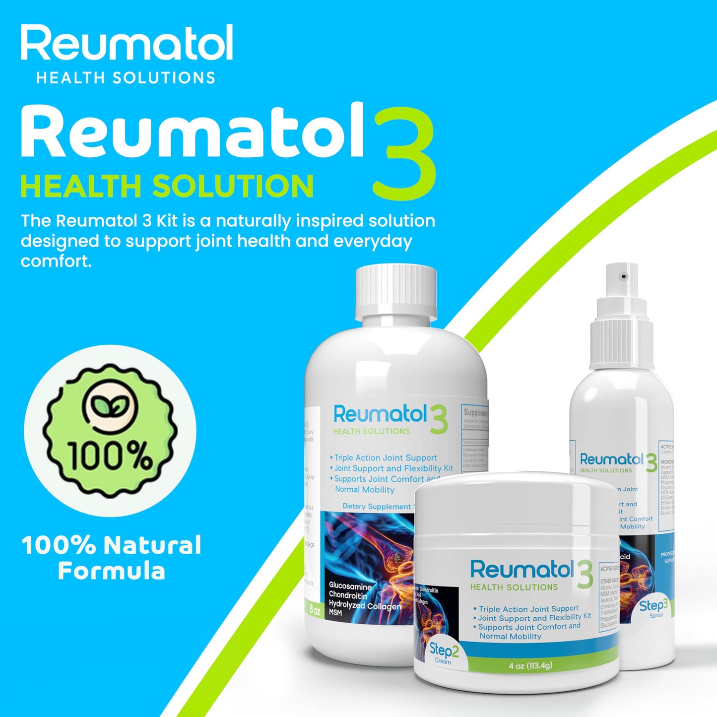 Reumatol 3 Kit – Natural Joint Support Formula for Comfort and Mobility | Helps Ease Stiffness & Promotes Flexible Joints | Herbal Blend for Daily Wellness Reumatol Health SolutionsBuy Supplements Australia